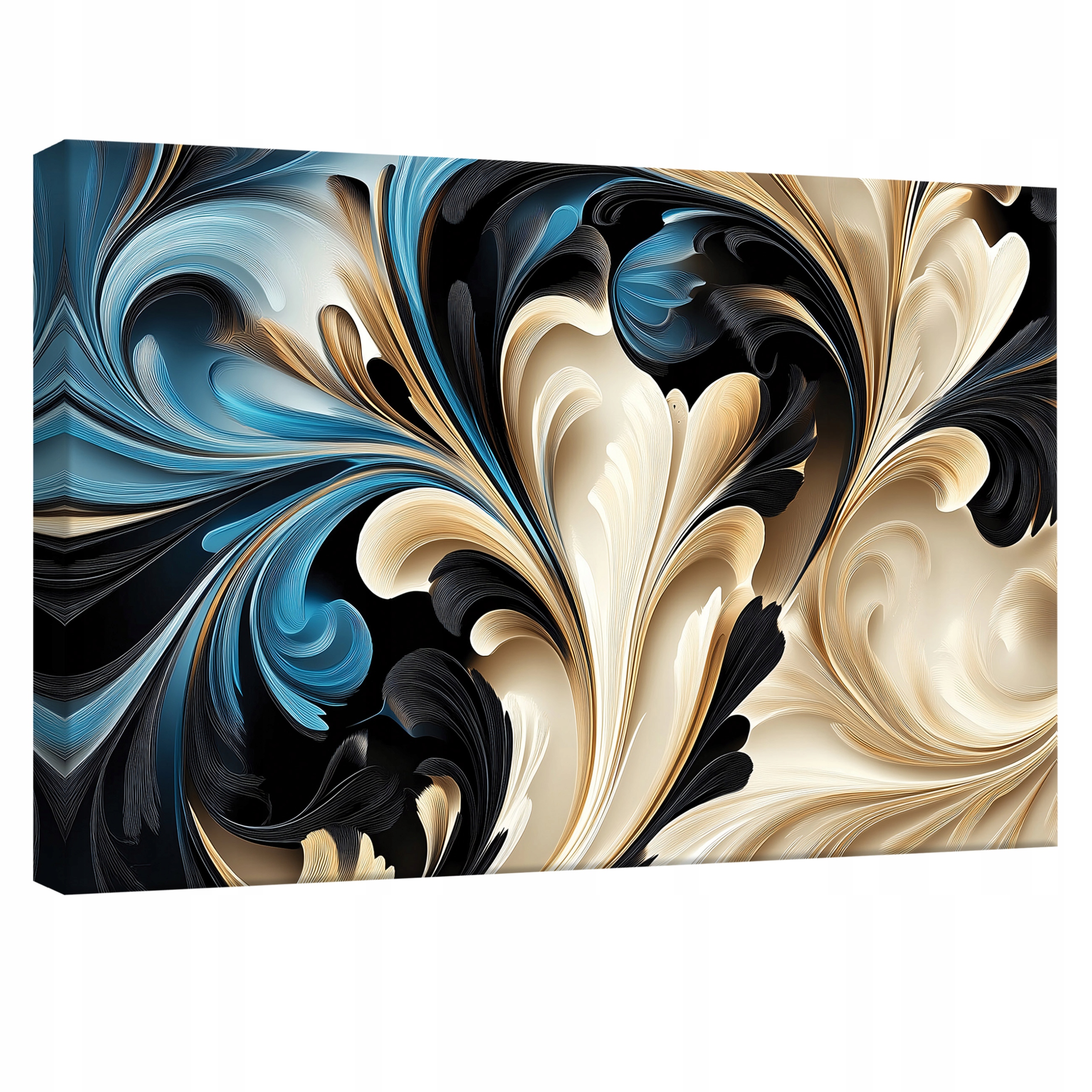 Obraz 120x80 Abstrakce modrý zlatý černý bílý moderní