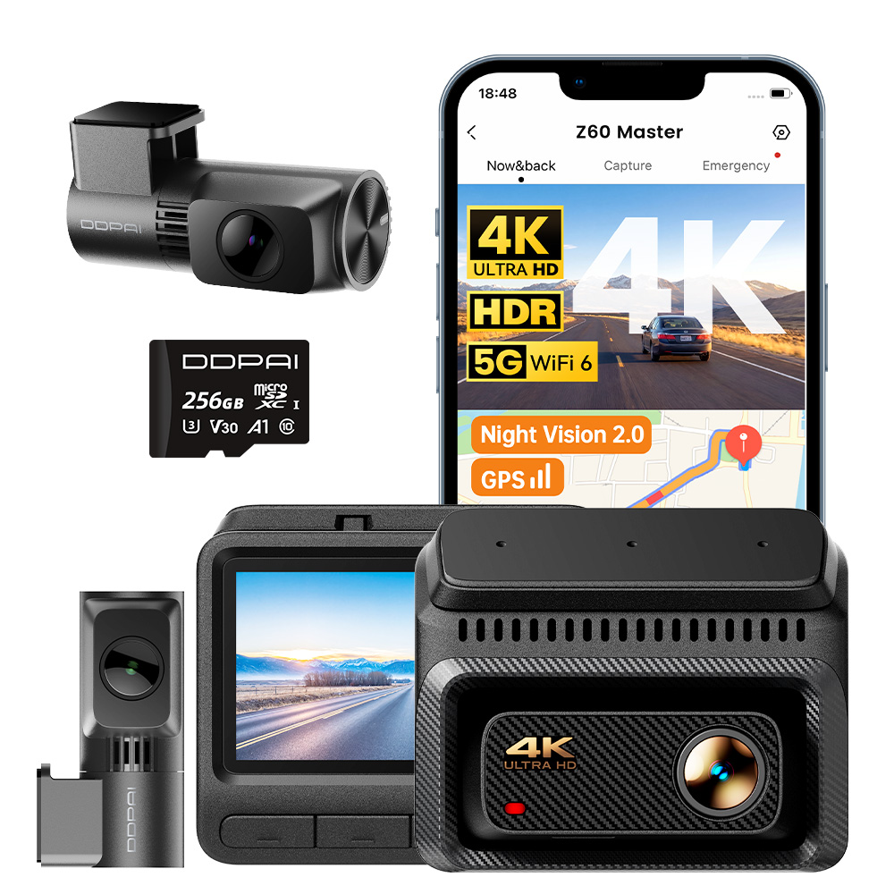 Videorekordér Ddpai Z60 Master Kamera 4K Hdr 2K Zadní Interiér +256GB