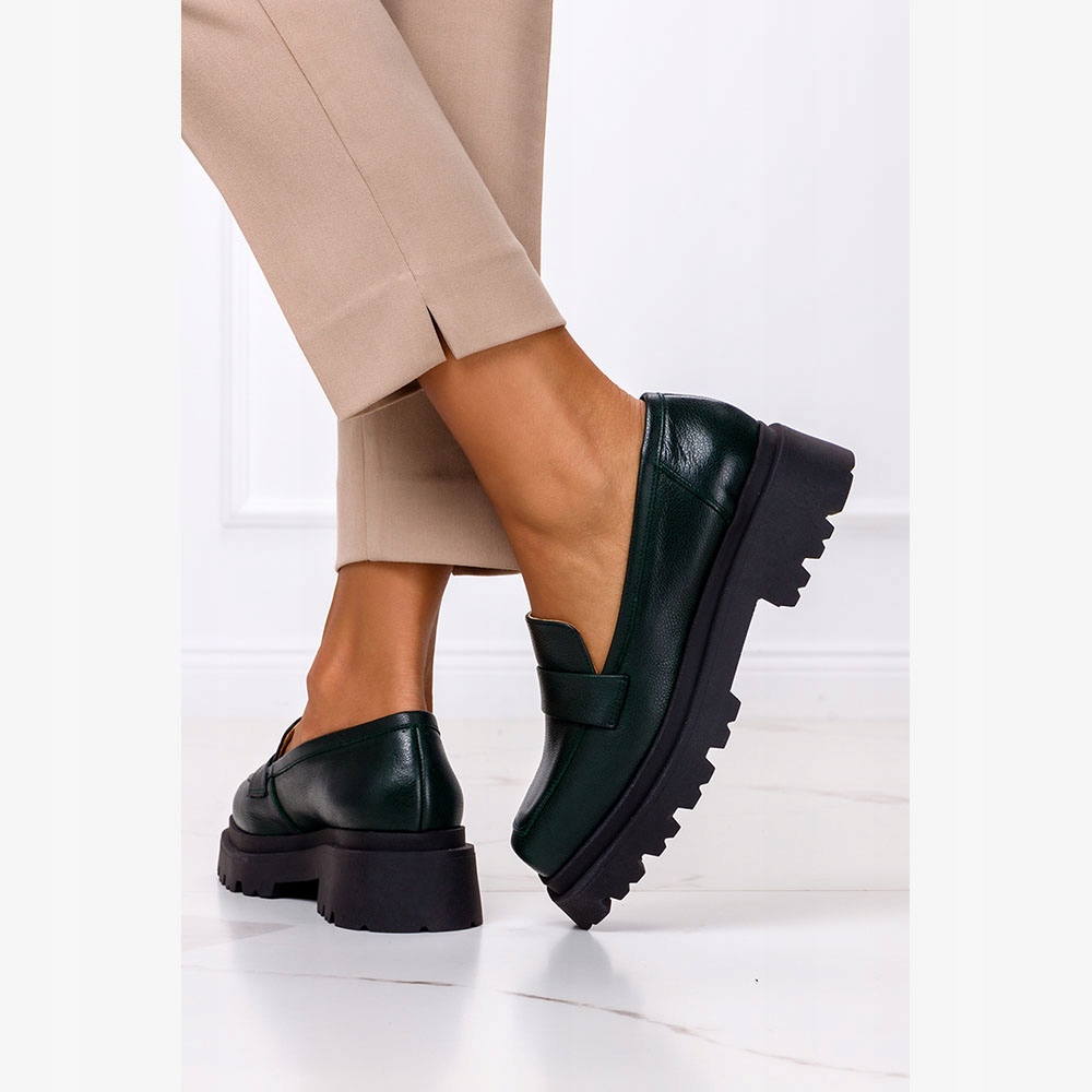 MOKASYNY PÓŁBUTY NA PLATFORMIE POLSKA SKÓRA NEW 40 Płeć kobieta