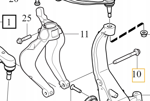 VOLVO S90 V90 XC90 II dolna sruba widelek M14x130