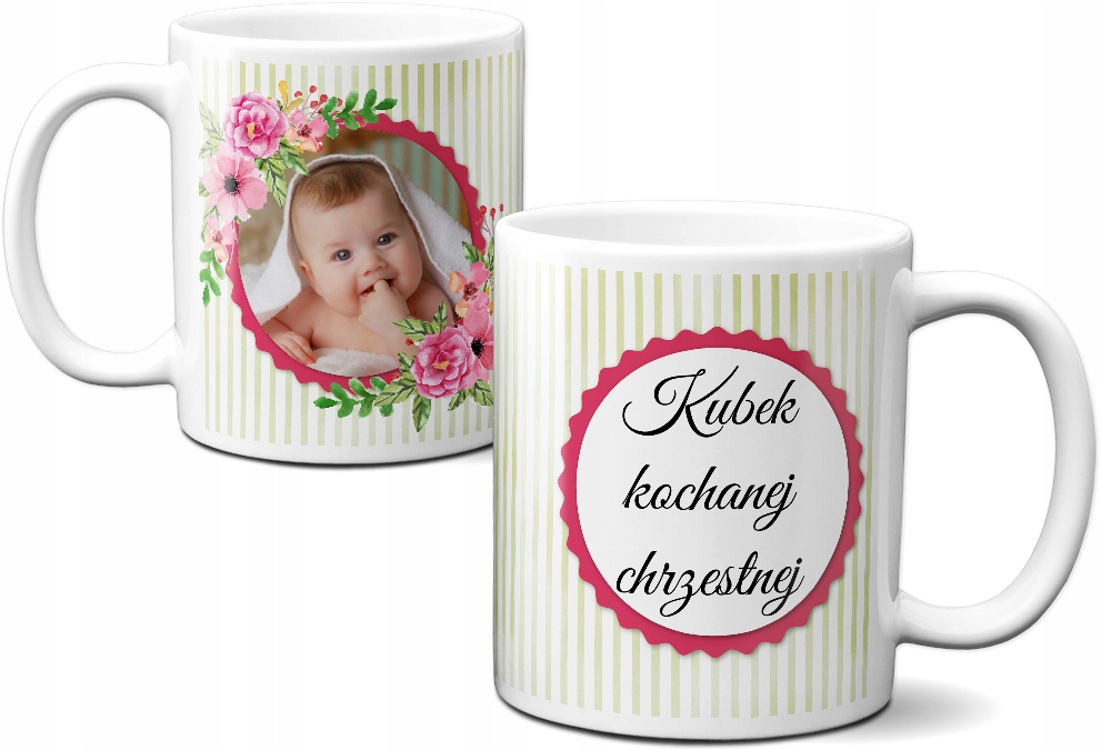 FOTO KUBEK CHRZEST PODZIĘKOWANIE DLA CHRZESTNYCH