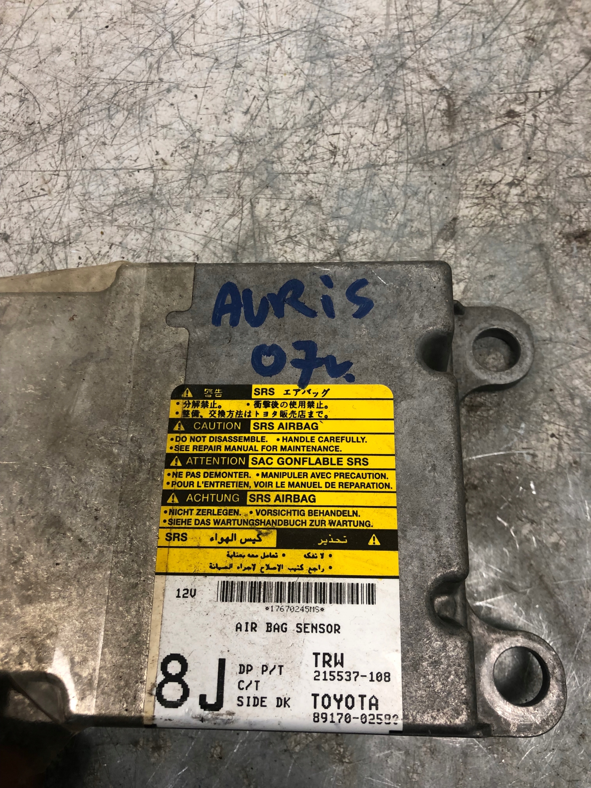 module SENSOR airbag TOYOTA AURIS and 89170-02580