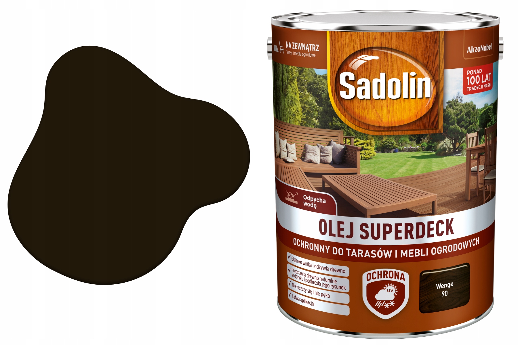 Sadolin Olej Superdeck Ochronny Do Tarasów I Mebli Ogrodowych 33 Wenge 5L