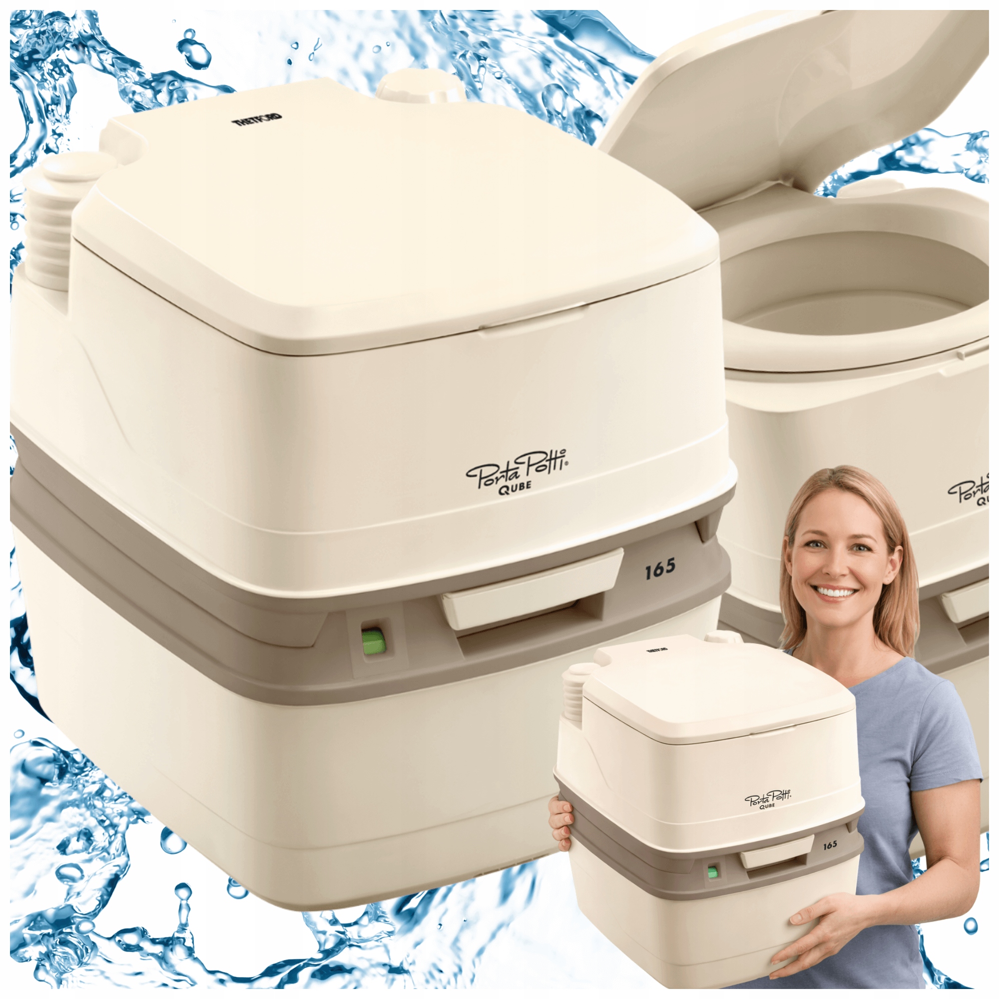 Mobilne Wc na Biwaku pod namiot Wakacje Podróż Toaleta 21L beżowa