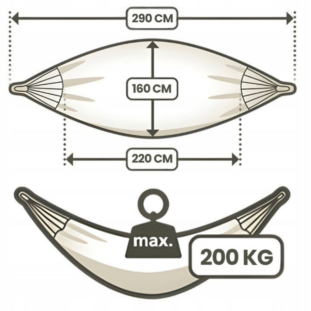 Wytrzymały hamak dwuosobowy duży xxl boho huśtawka 2w1 bawełniany 290 cm H Model WIELOKOLOROWY