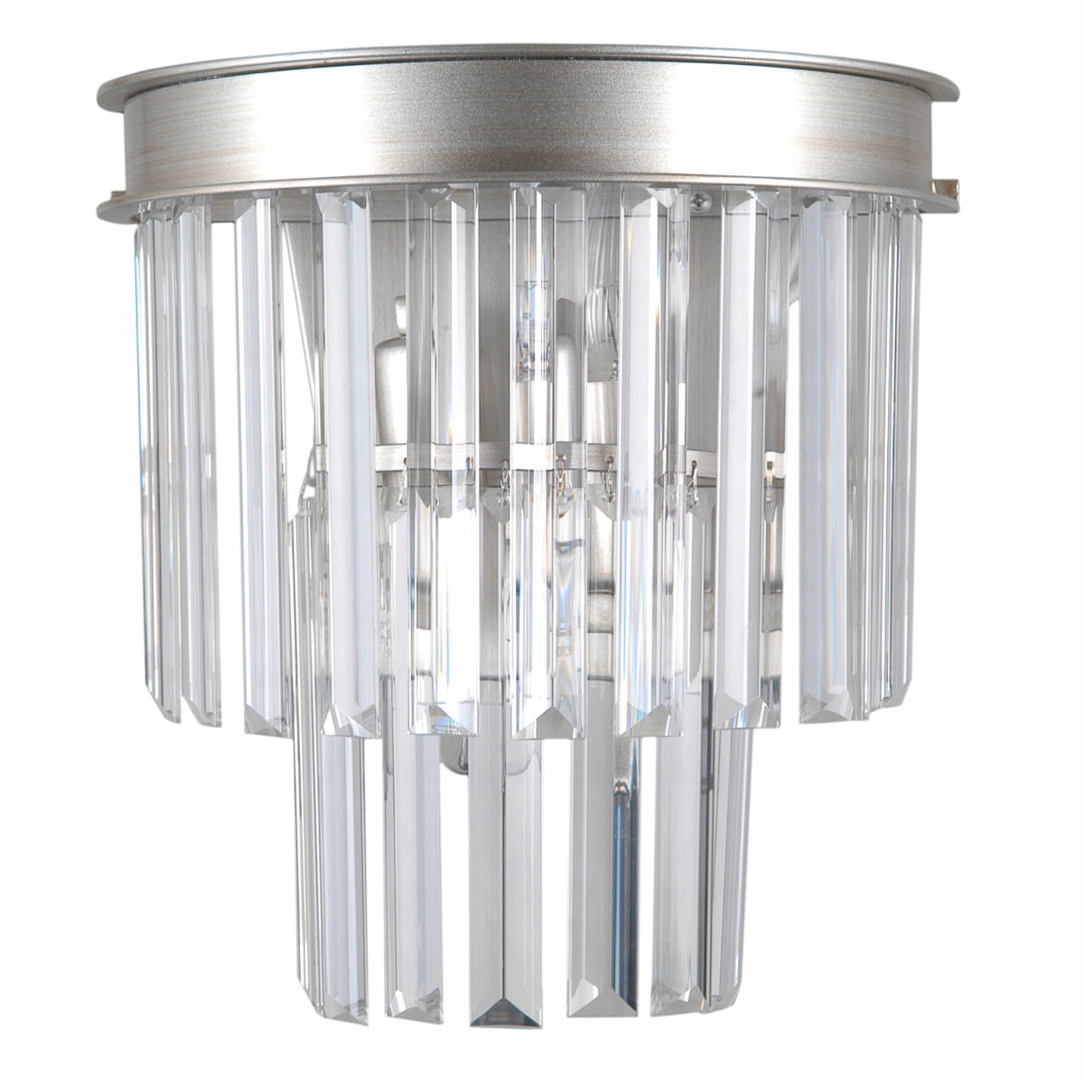 Nástenná lampa krištáľová strieborná glamour polkruhová Italux