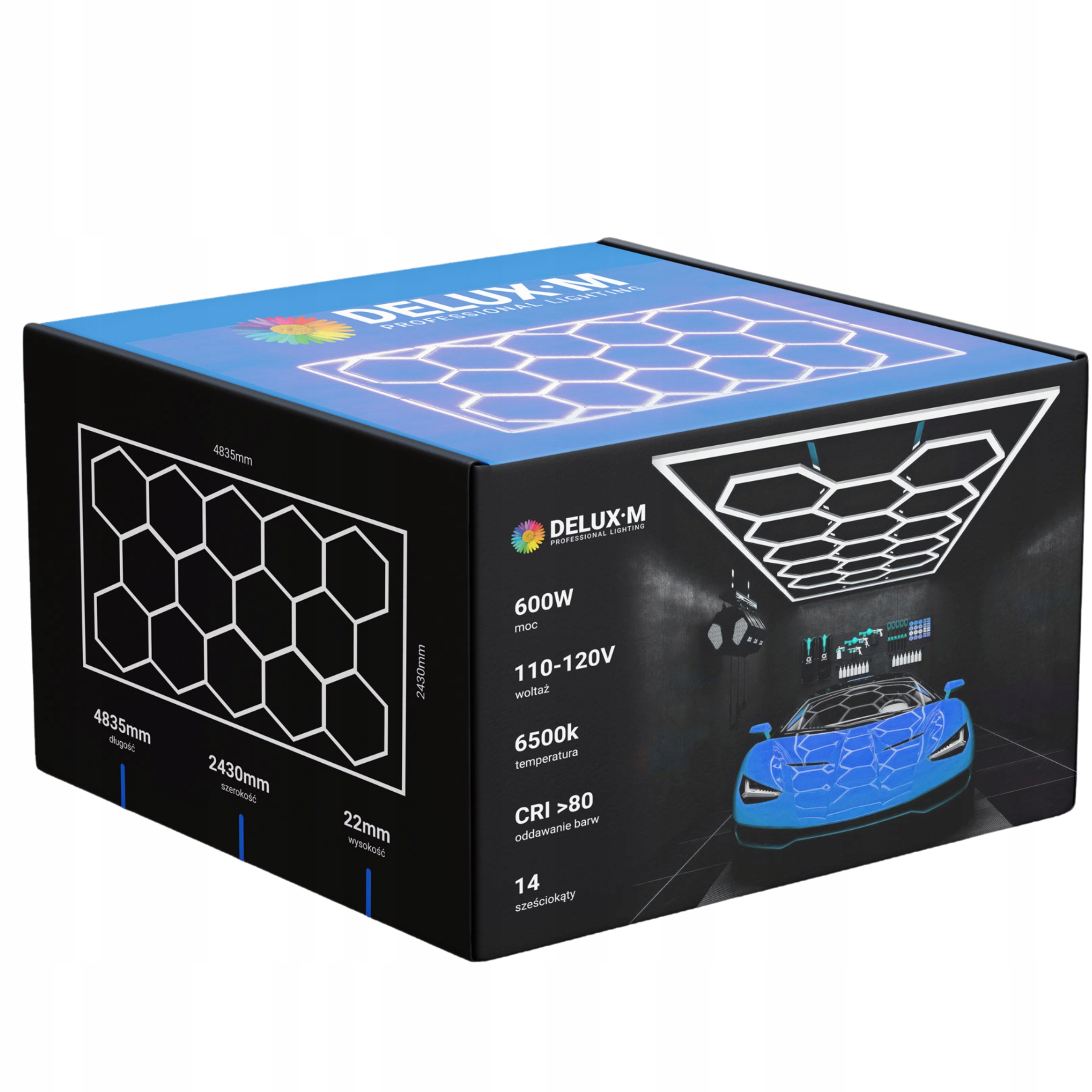 Stropná lampa s Led panelom stropné svietidlo hexagón 243*484 cm 6500K do garáže domu