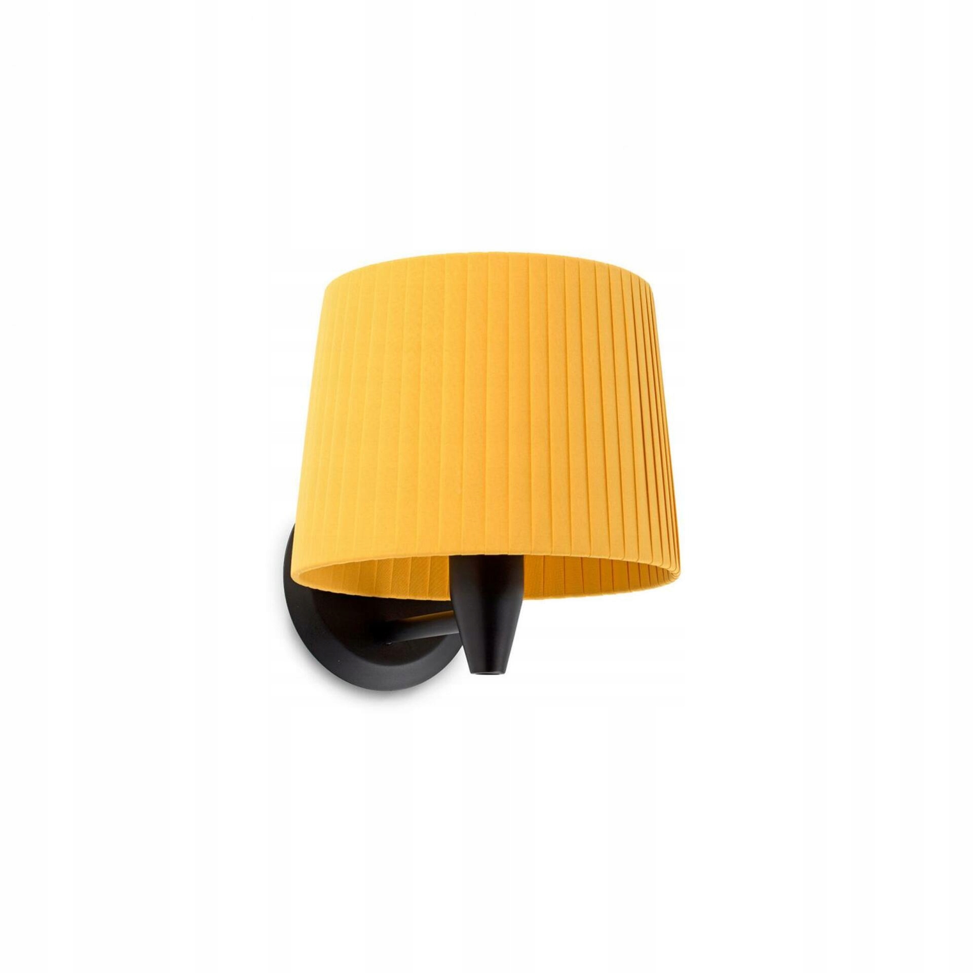 Faro Samba nástenná lampa čierna/žltá, textilné tienidlo, E27, 15W, IP20