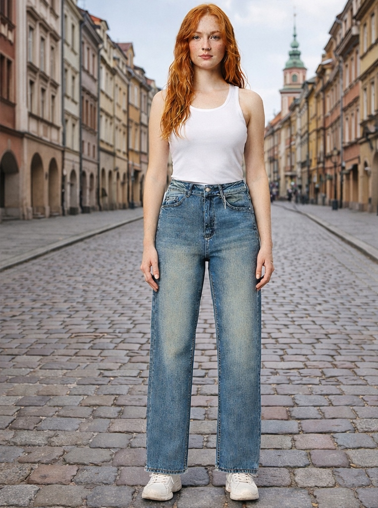 dámské švédské džínové kalhoty M.Sara wide leg, velikost M