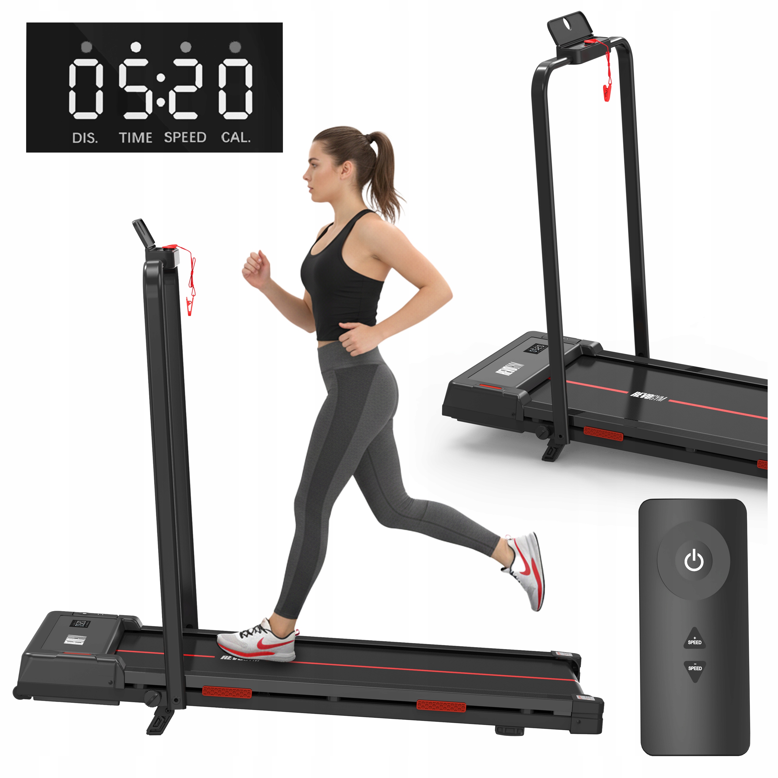 Bieżnia Elektryczna Treningowa Domowa Składana Run 12 Km/h 120 Kg Z Pilotem