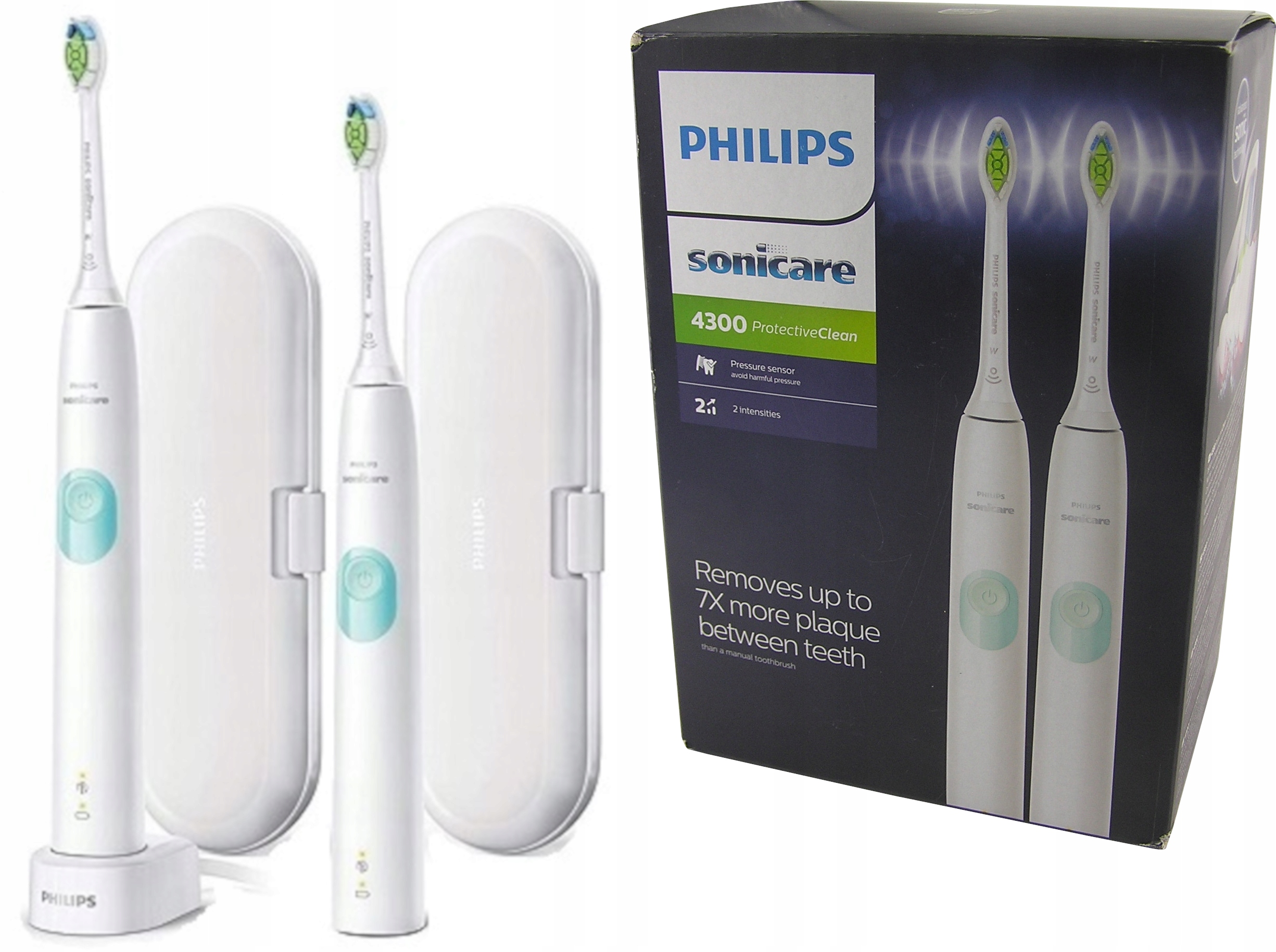 2x Szczoteczka Soniczna Philips Sonicare 4300 HX6807/35 White Biała