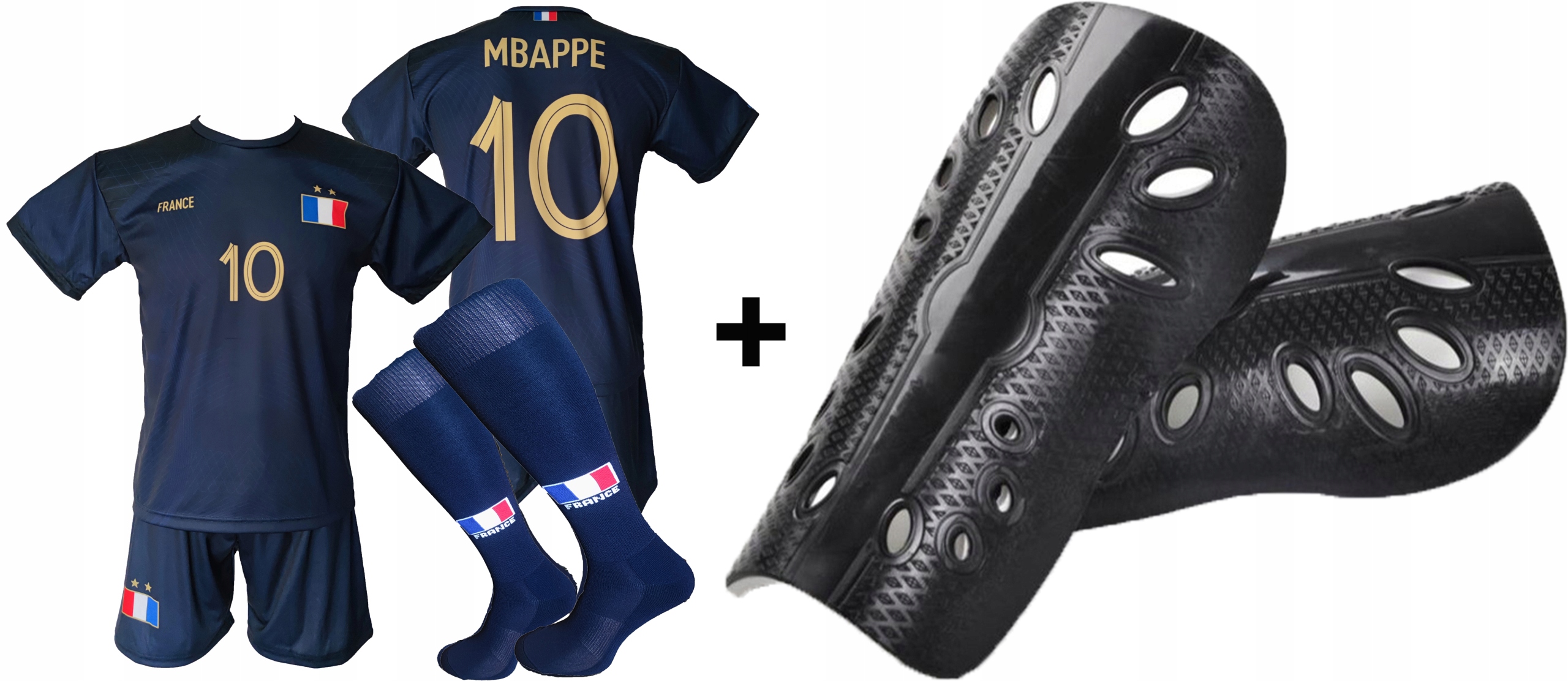 

Mbappe komplet strój piłkarski Francja logo r 128