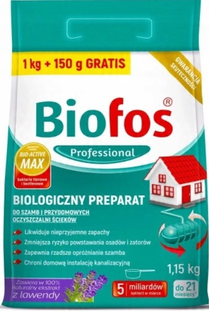 

Biofos Bakterie Do Szamba 1KG + 150G Gratis