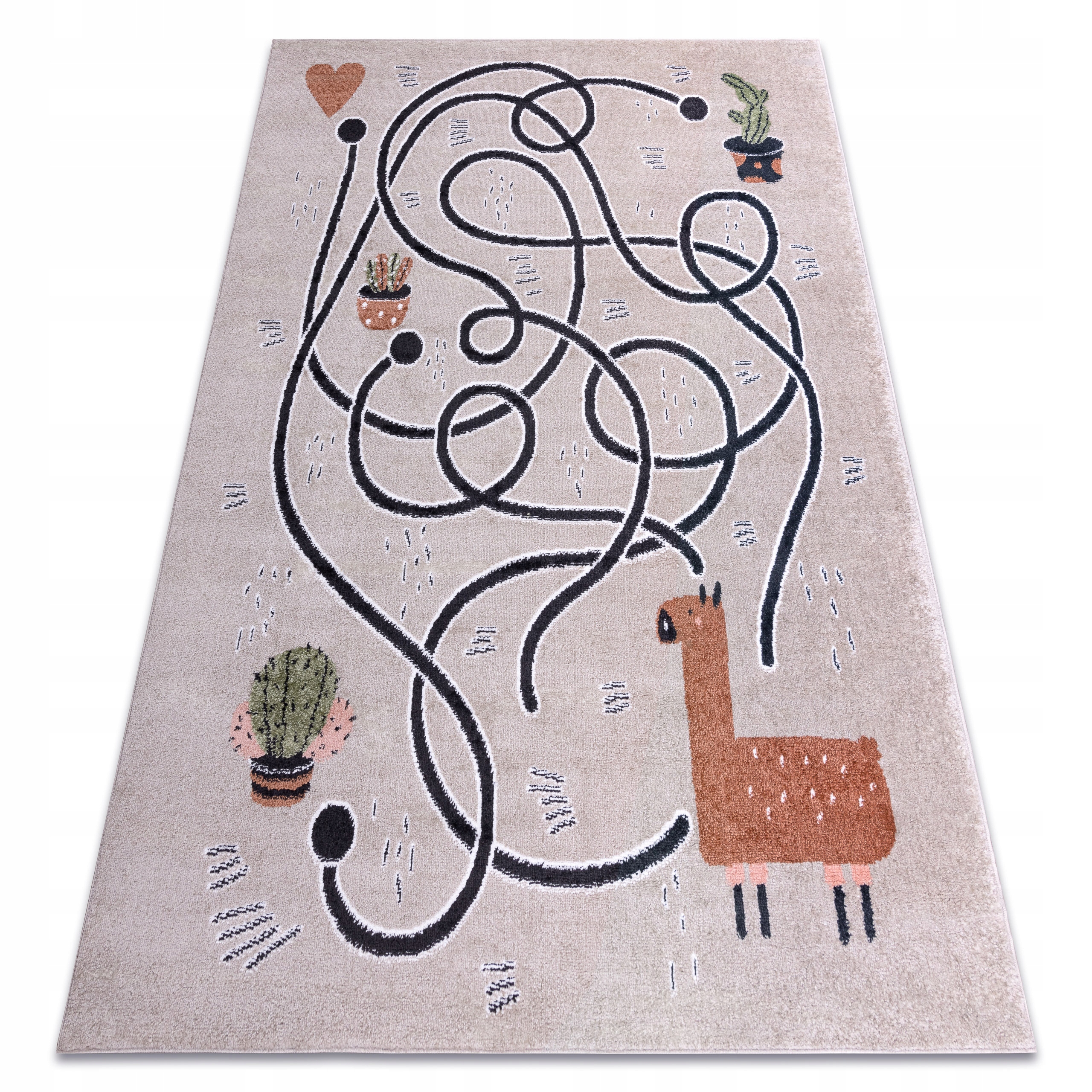 

Dywan Dziecięcy Fun 160x220 cm Gra Lama beż #O568