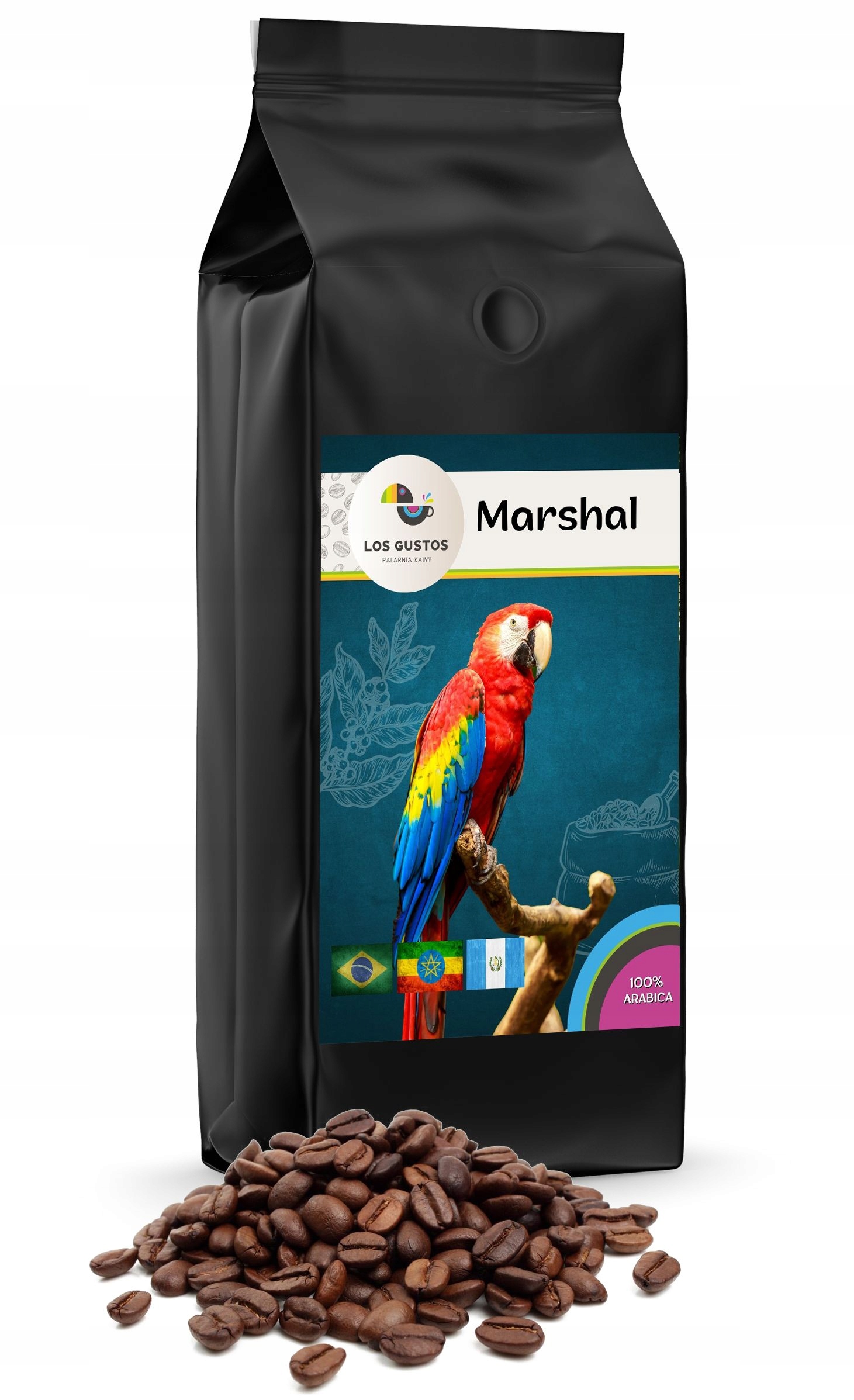 Levně Káva zrnková 1 kg Marshal Čerstvě pražená Los Gustos