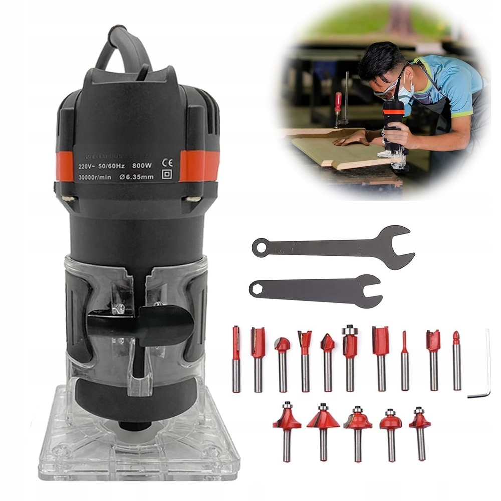 Profesionální Vertikální Ohraňovací Frézka Na Dřevo 800 W Sada Fréz