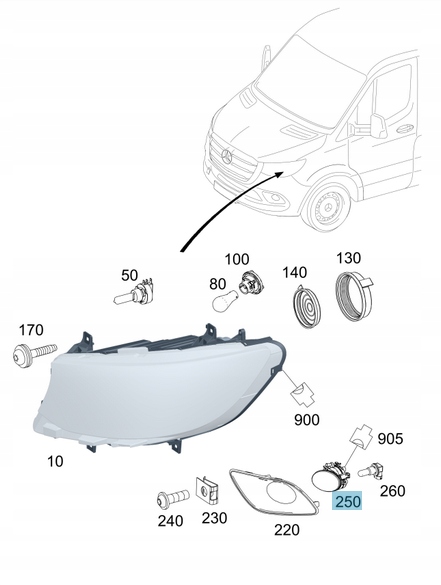 MERCEDES SPRINTER 18 - противотуманная левый A9109062500