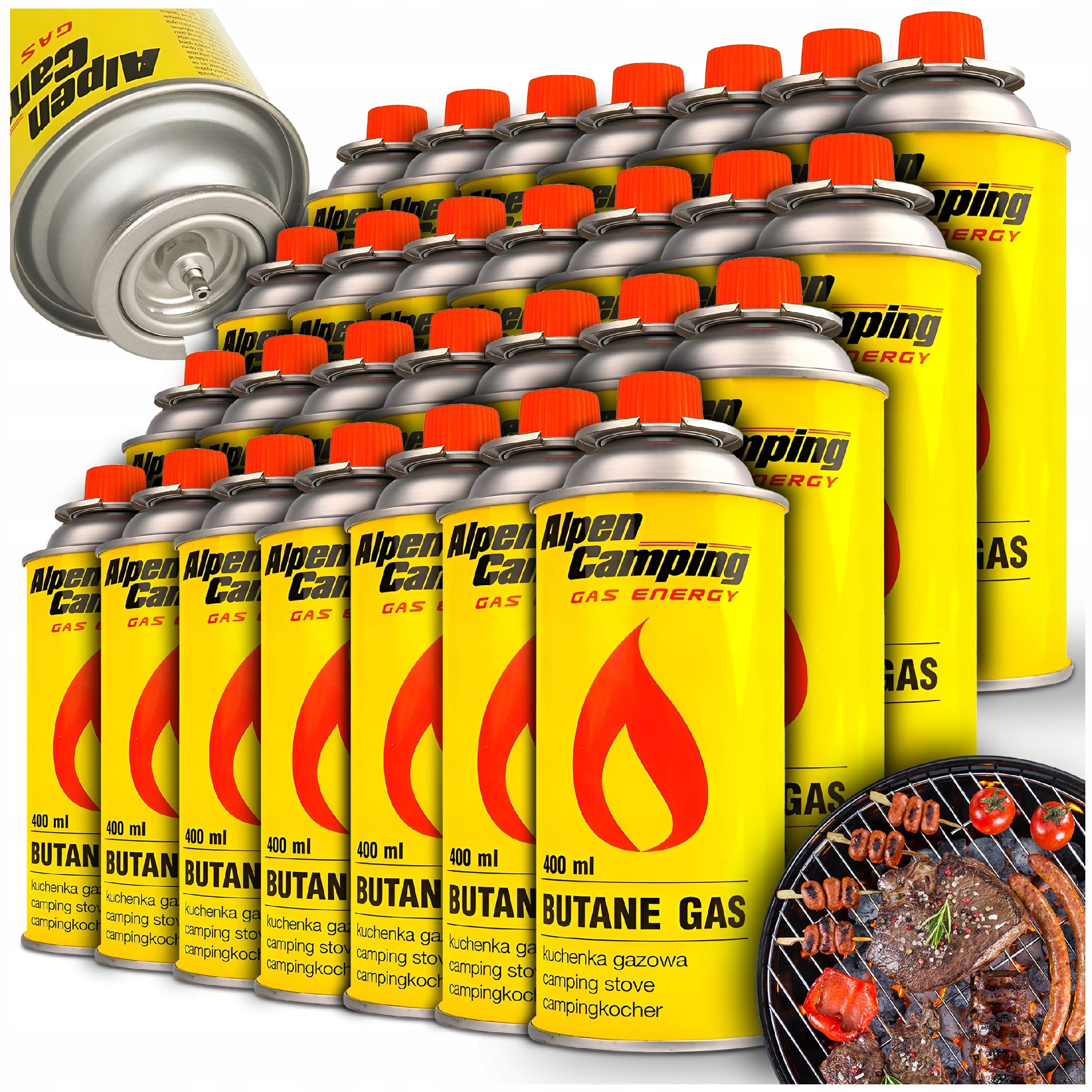 Gaz Wkład Kartusz Firmy Alpen Camping 400ML Kuchenka Gazowa Palnik 28 Sztuk