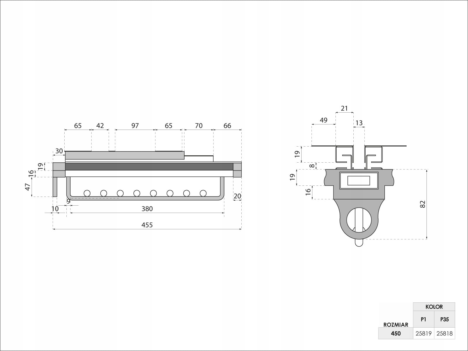 WIESZAK WYSUWNY NA UBRANIA DO SZAFY GARDEROBY SYMPHONY P35 WB-669 EAN (GTIN) 60902215689877