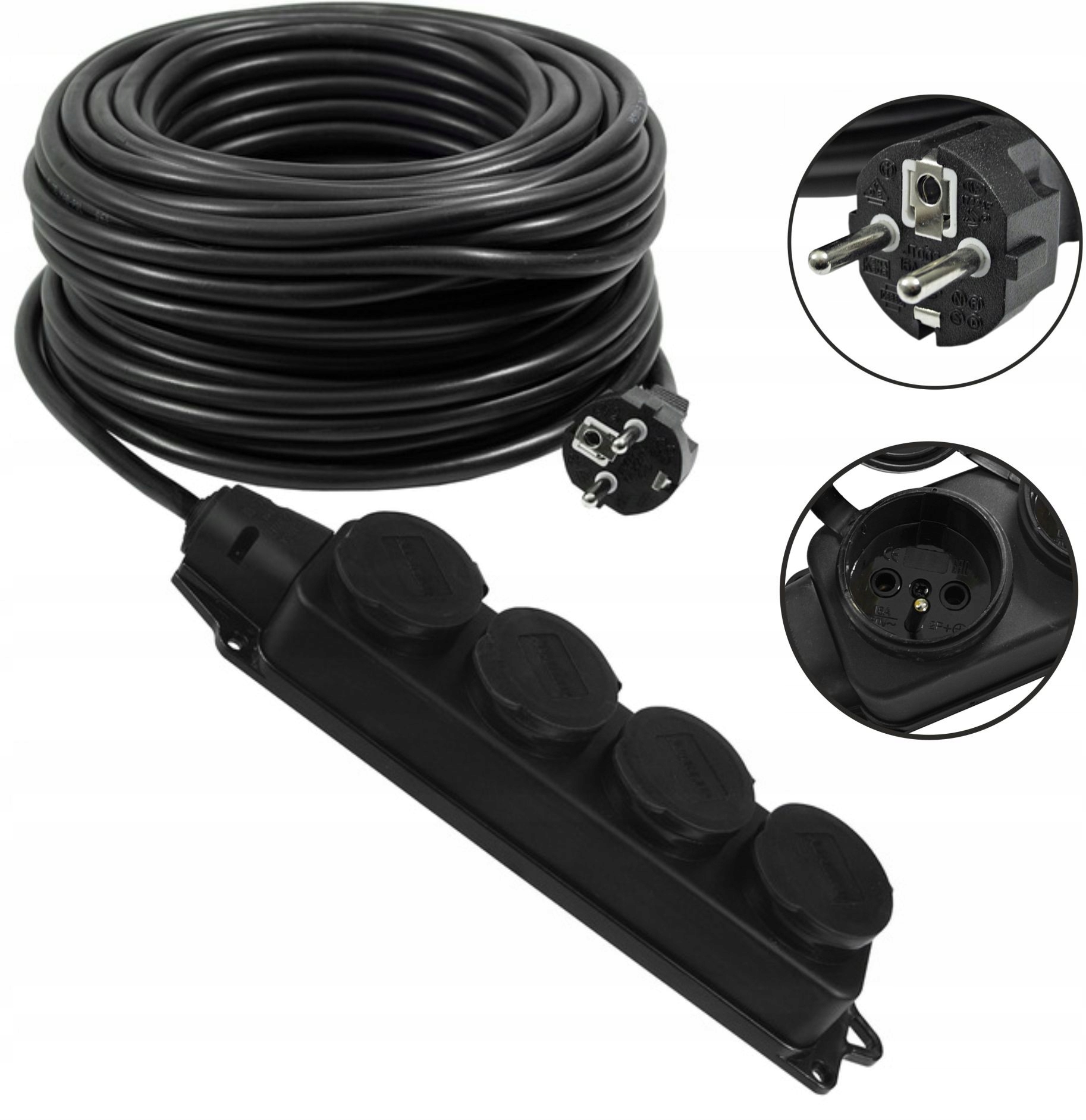 

Przedłużacz Budowlany 3M 3X2,5 230V IP44 Czwórnik