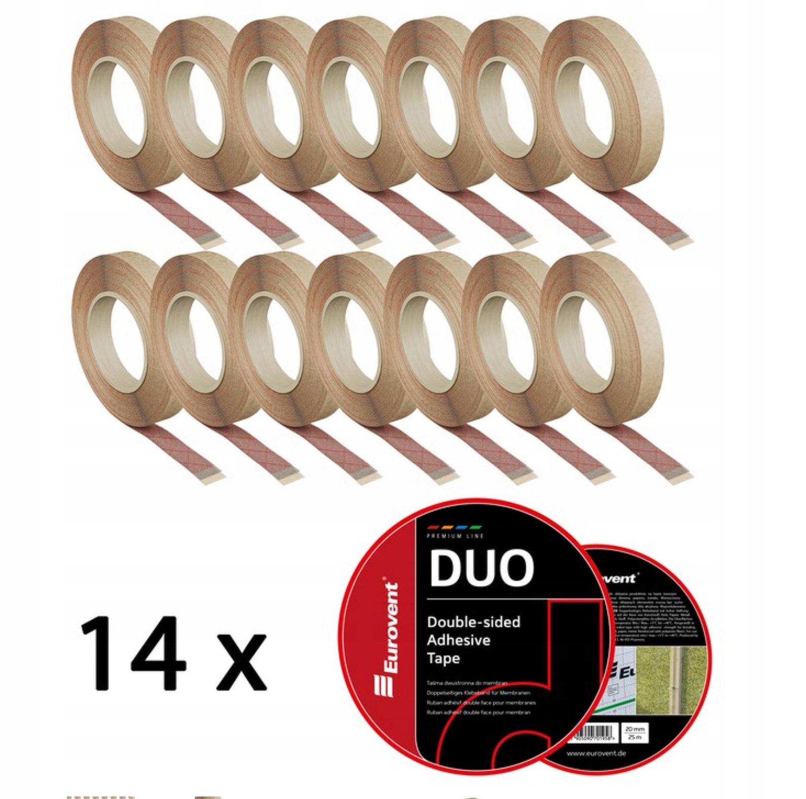 14x Obojstranná páska na spájanie membrán a fólií 20mm x 25m Eurovent Duo