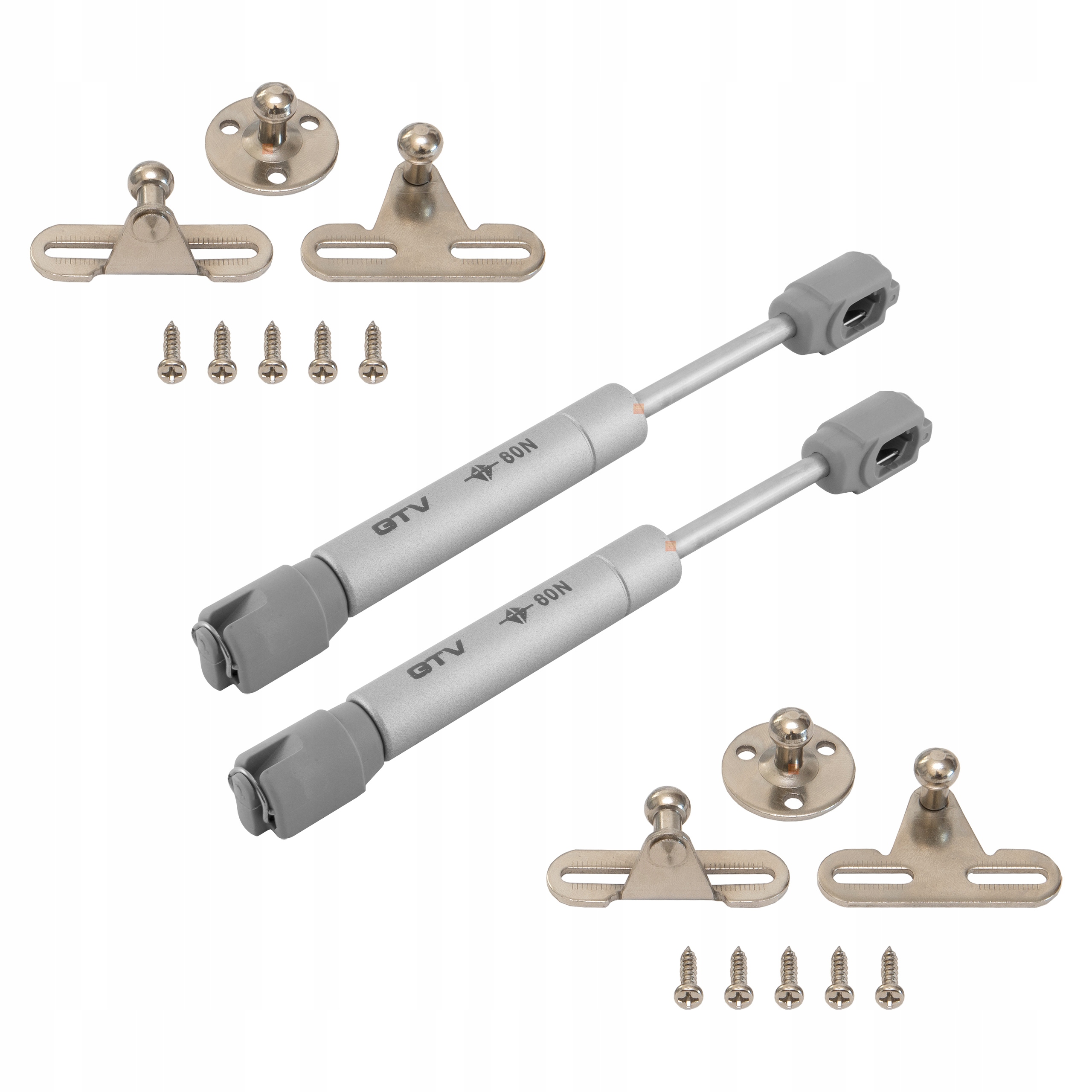 Podnośnik gazowy MINI 80N GTV siłownik meblowy krótki frontów szafek - 2szt