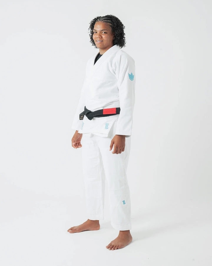 KiNGZ Kimono/Gi Bjj Dámské The One SkyBlue s bílým páskem v sadě F0