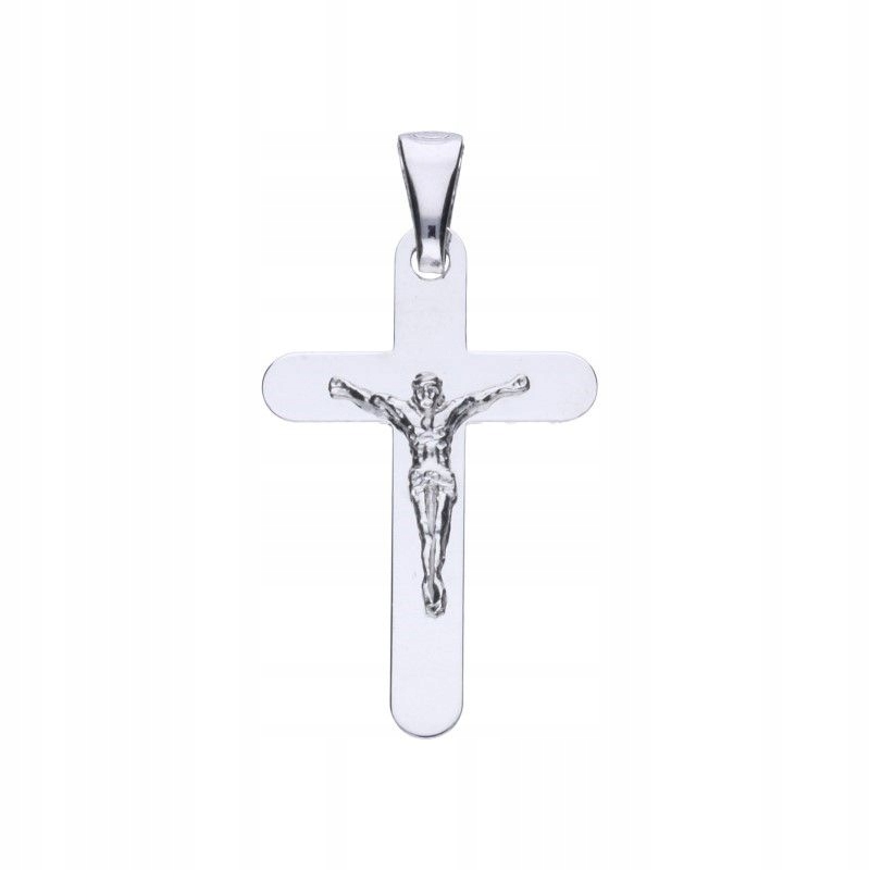 Stříbrný rhodiovaný křížek s Ježíškem, ryzost 925, přívěsek, šperky pro něj