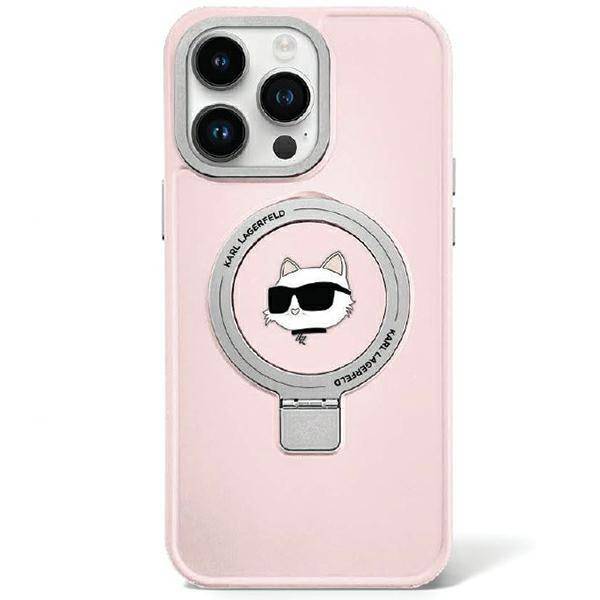 Pouzdro pro iPhone 15 Pro Max Karl Lagerfeld KLHMP15XHMRSCHP Ring MagSafe