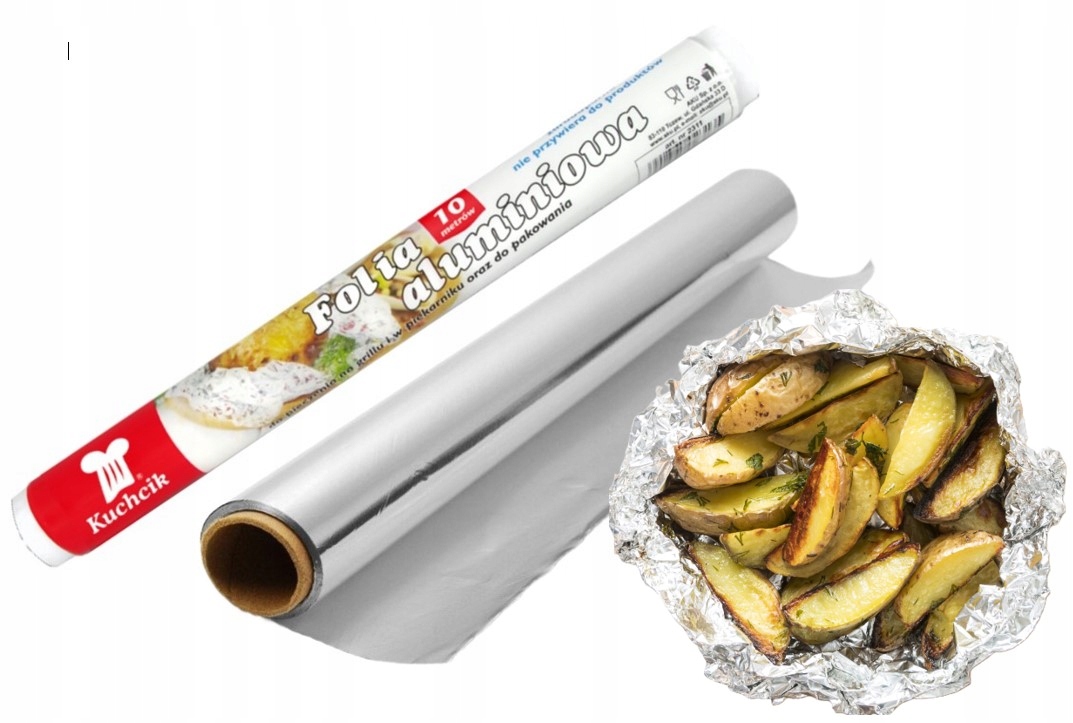 Folia aluminiowa do pieczenia KUCHCIK spożywcza do żywności 28cm 10m