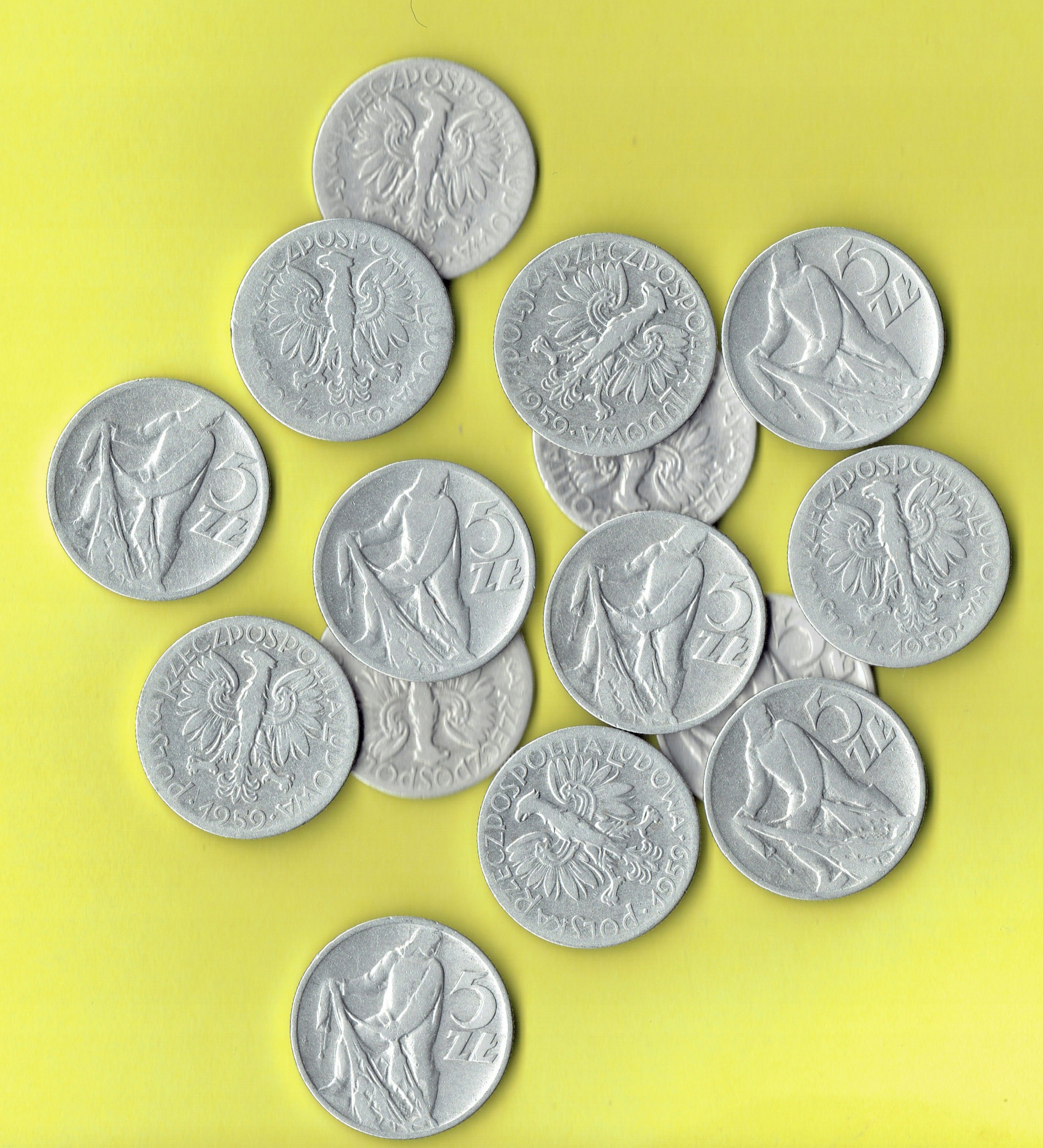 Польша 5 зл Рыбак 1959 г.