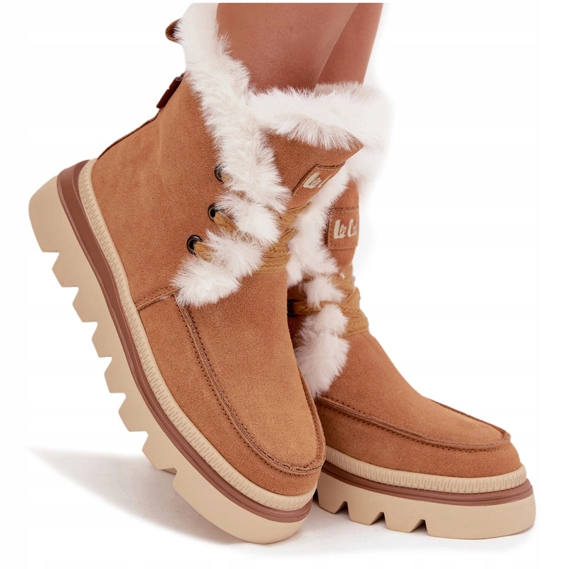 Dámské Semišové Sněhule Lee Cooper LCJ-25-01-3738 Camel 39