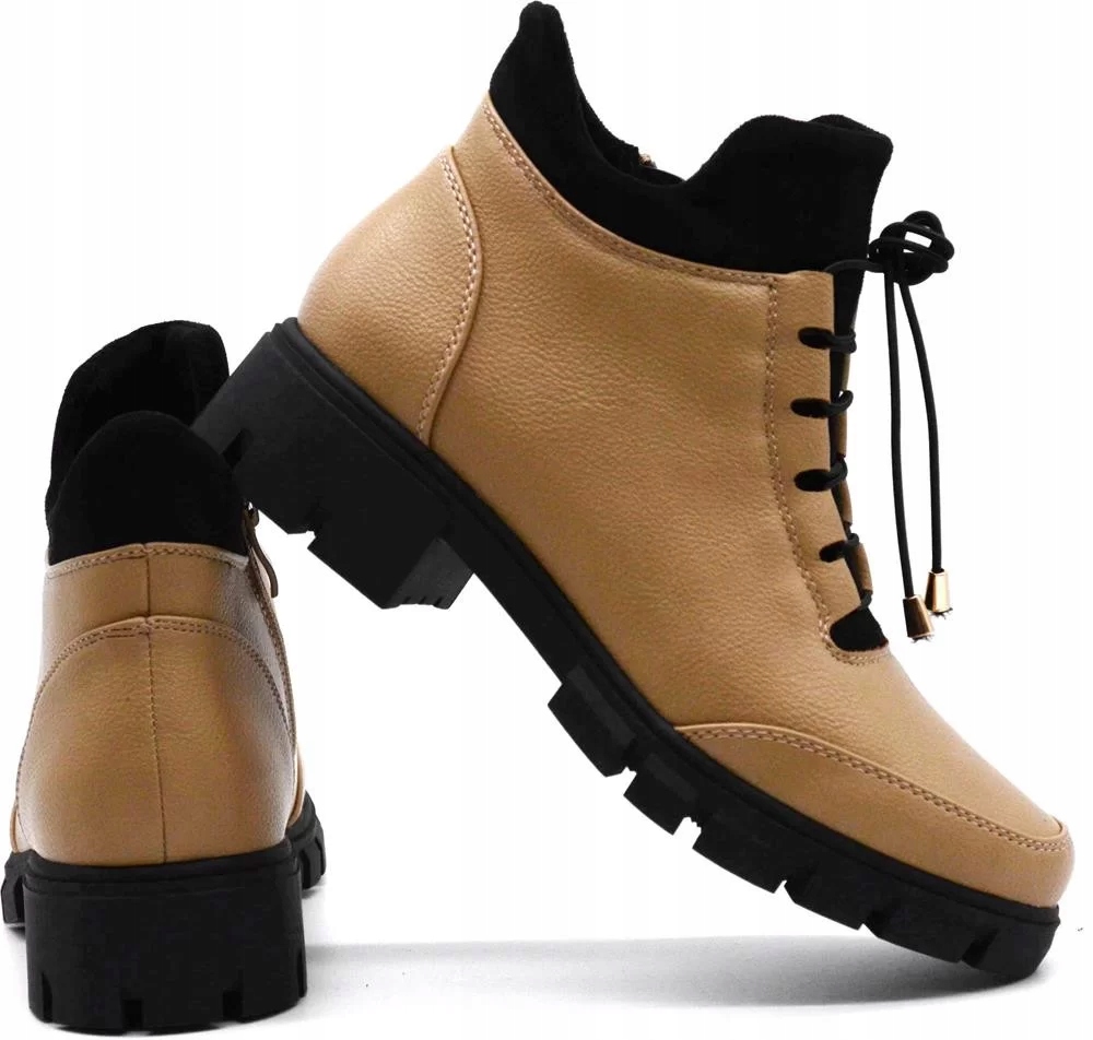 Béžové pohodlné zateplené dámské boty Jezzi Rmr 23123-12 béžové vel.