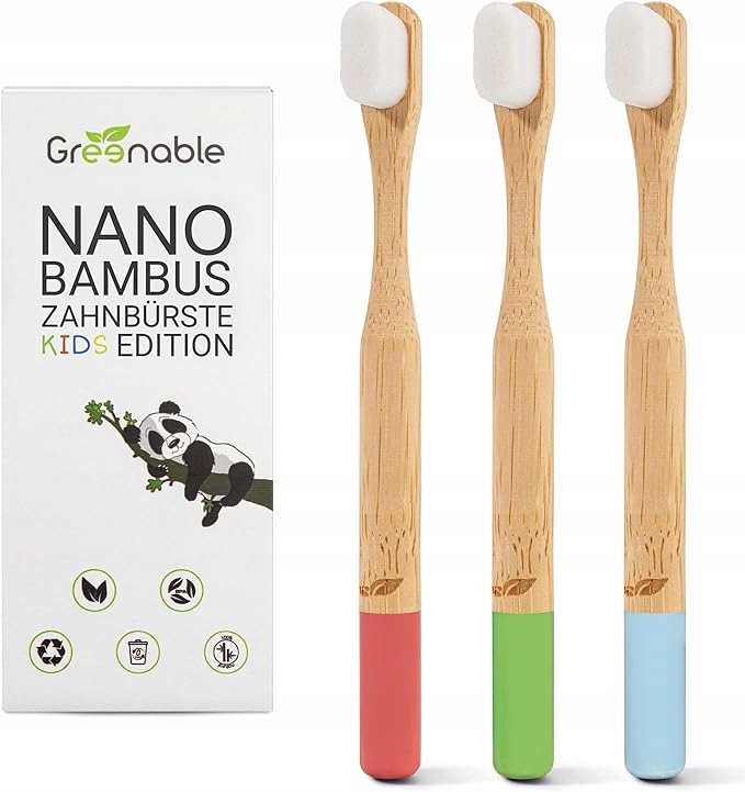 Dziecięca szczoteczka do zębów z bambus Greenable 3 szt N39