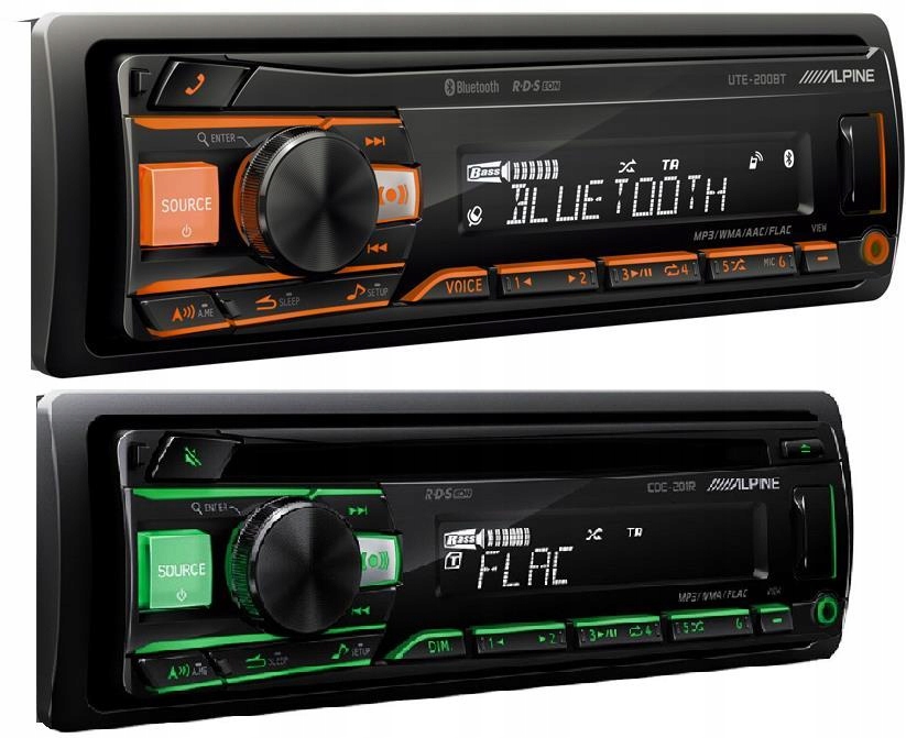 Radio Samochodowe Alpine UTE-200BT Bluetooth+ Flac Usb Multicolor Aux