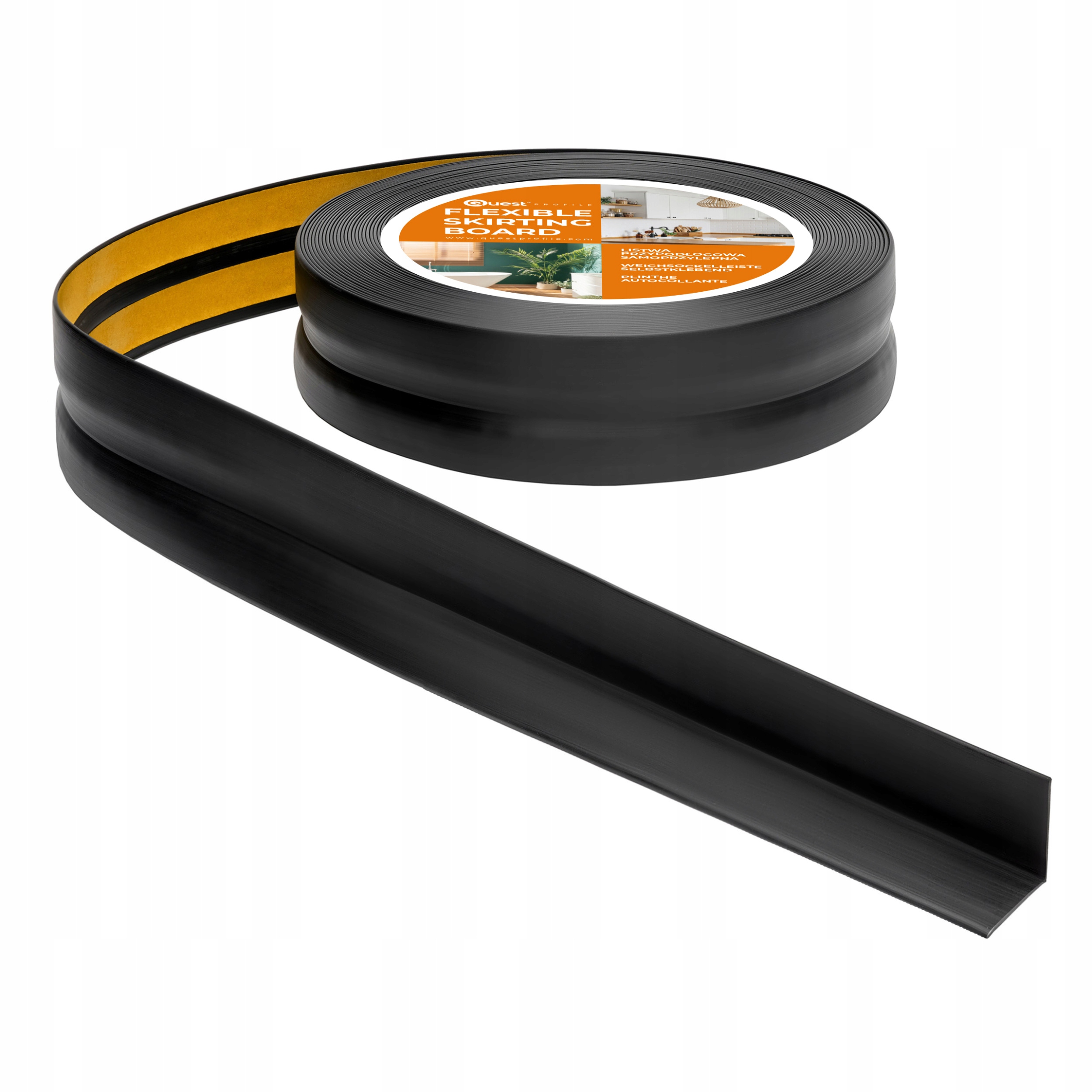 Dokončovací lišta samolepicí černá Pvc 15/15 25m