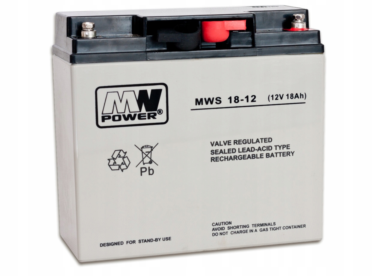 Akumulátor Agm Mws 18-12 12V 18Ah – nouzové napájení, Mw Power
