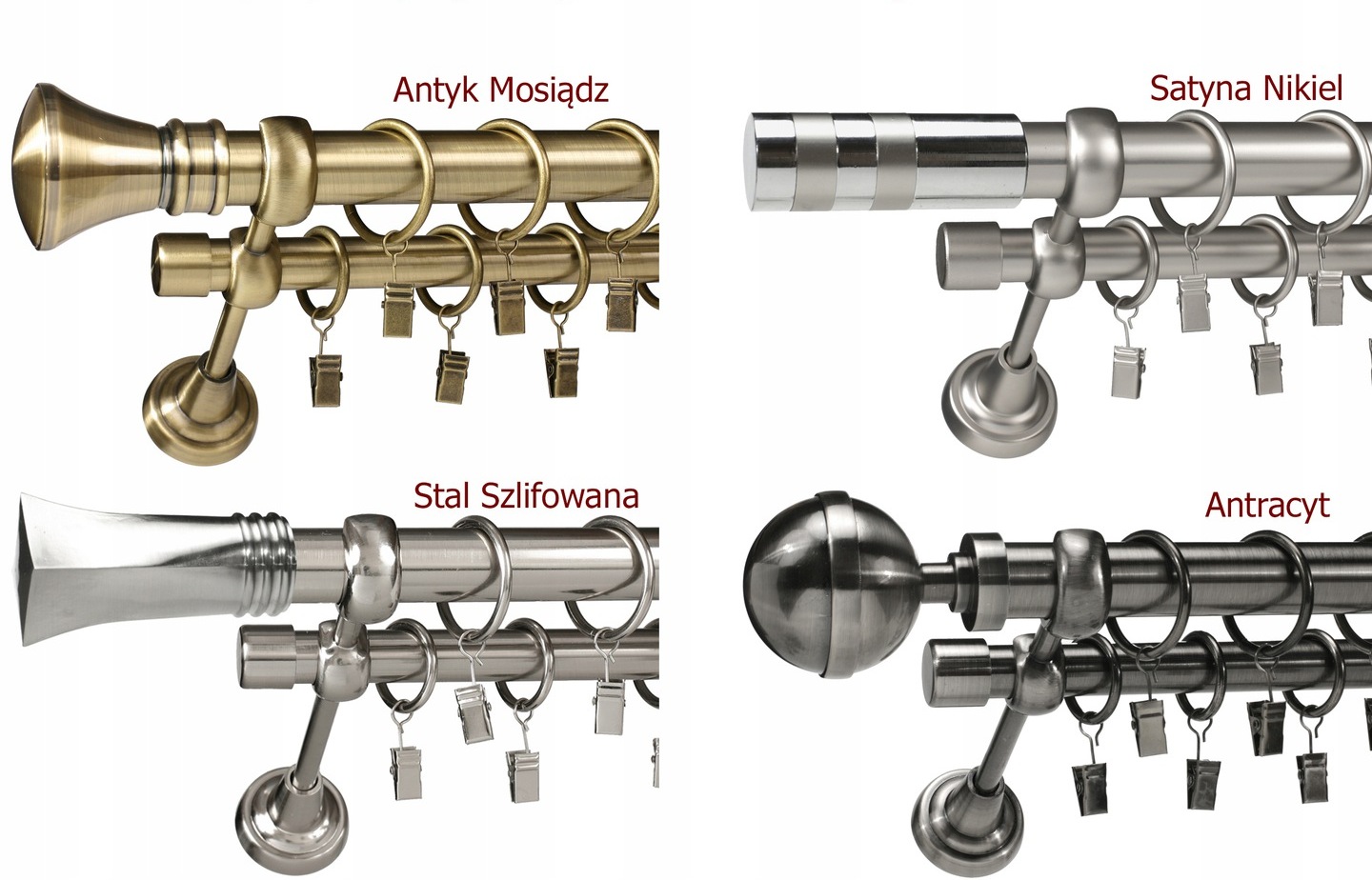 KARNISZE EXCLUSIVE KARNISZ PODWÓJNY 25+19 / 440 cm Kod producenta Mocne grube solidne karnisze do salonu