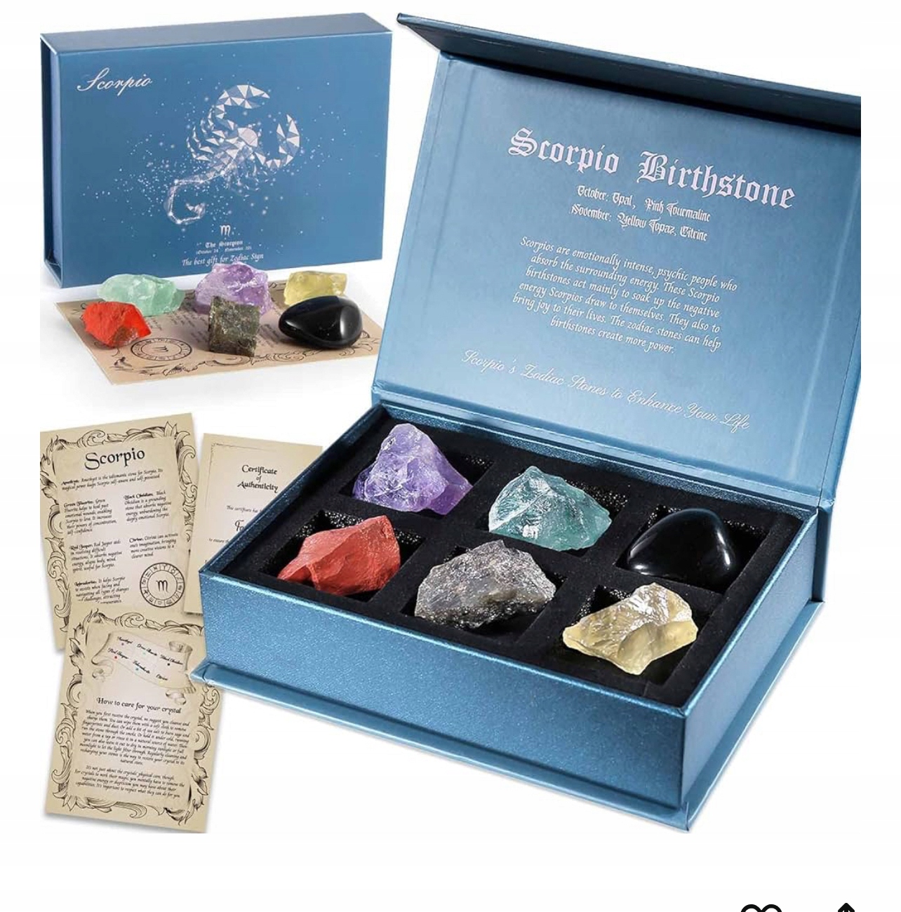 Přírodní kameny dárek pro Štíra Sada znamení zvěrokruh (: