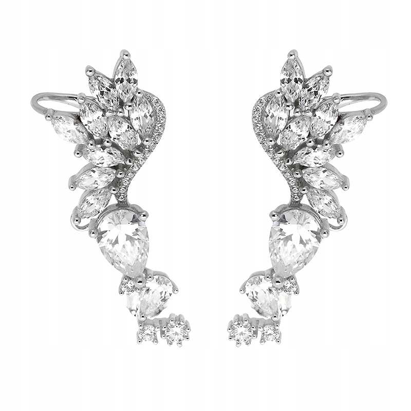 Stříbrné rhodiované náušnice do uší KOL091121