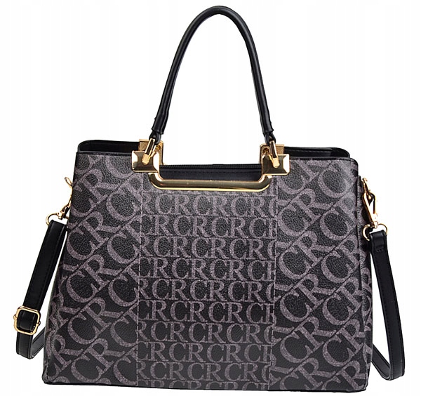 GALLANTRY elegancka TOREBKA damska KUFEREK pasek monogram Kolor czarny