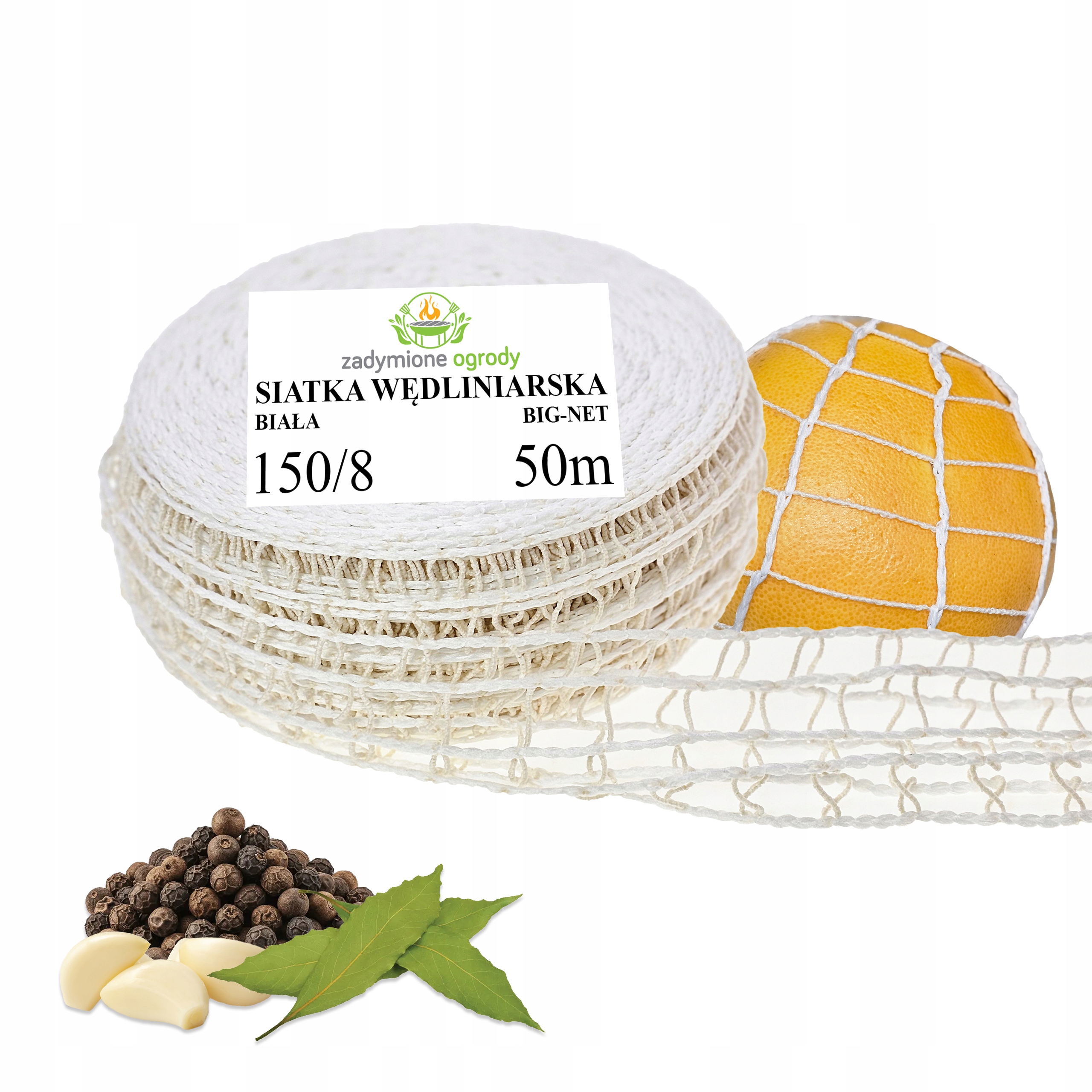 Uzenářská síťka 150/8 T Big-net 50 m pro uzení uzenin, velké oko