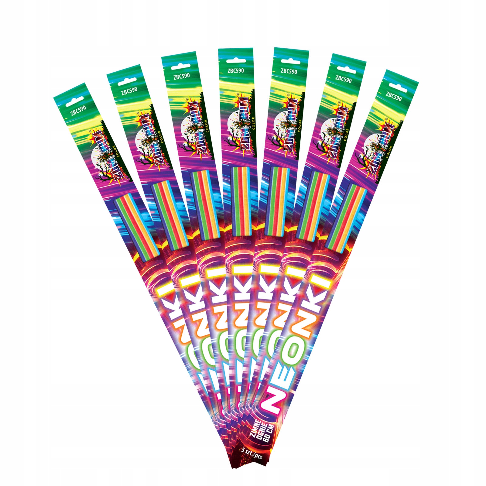 Dlouhé Prskavky Barevné Svatební Neonky 60cm ZBC590 ZomBum 100 Ks 120sec