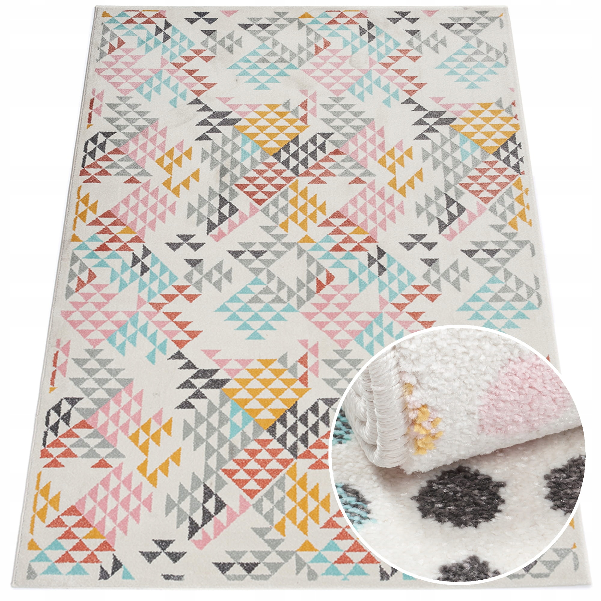 

Dywan pastelowy młodzieżowy 160x220 cm Trójkąty