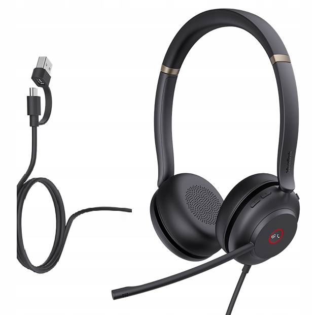 Yealink słuchawka UH37 stereo Usb-c/a wers. Teams do Pc i telef. Yealink