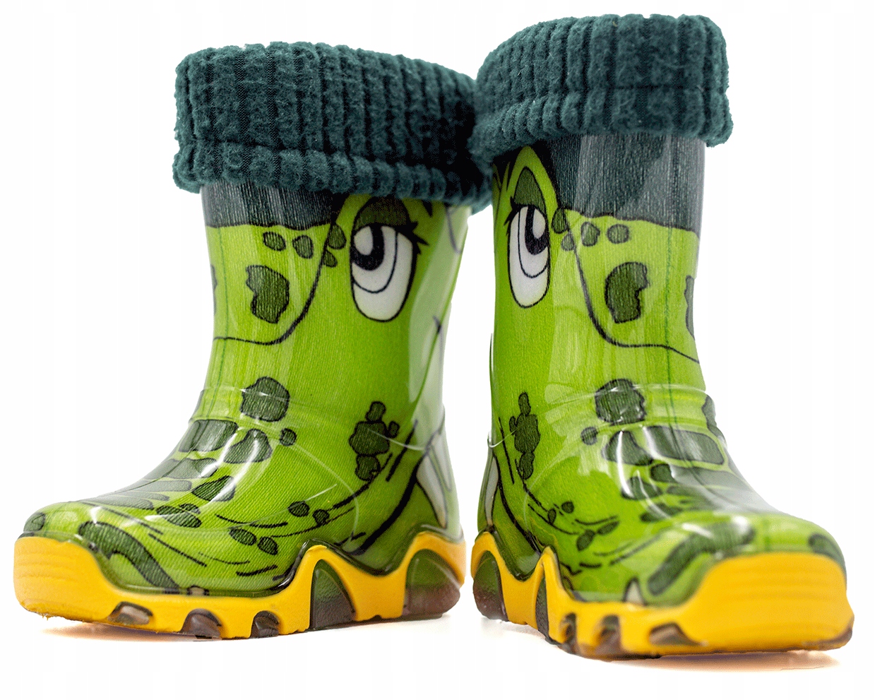 Kalosze Dziecięce ocieplane Gumowce dla Dzieci Krokodylek zielone Demar Płeć chłopcy dziewczynki