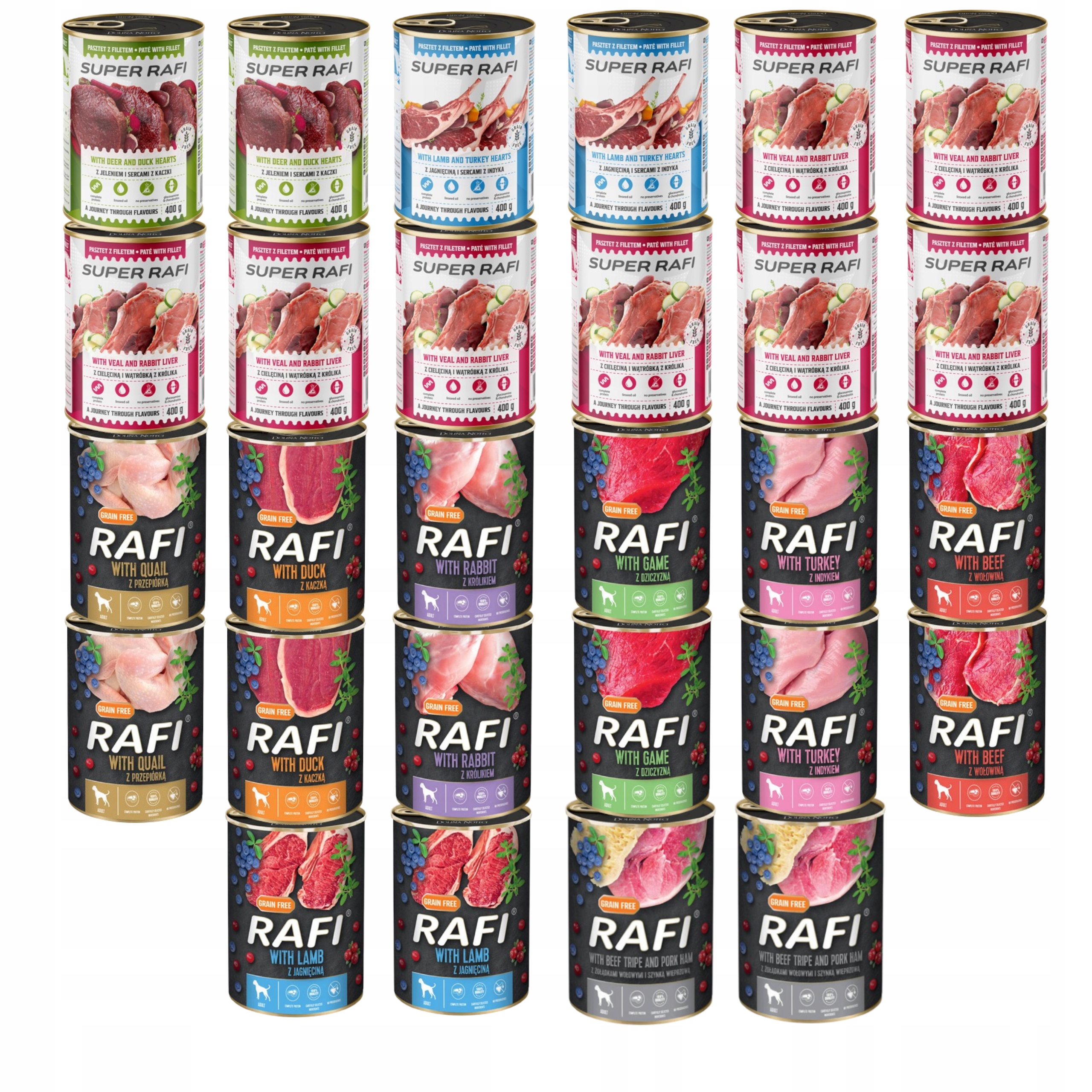 Rafi+ Rafi karma mokra mix smaków dla psa 24 x 400g
