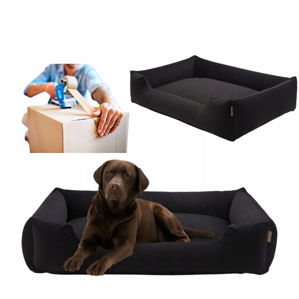 Pelíšek pro psa 100x75 XXL matrace gauč poduška potah Bianka Černá