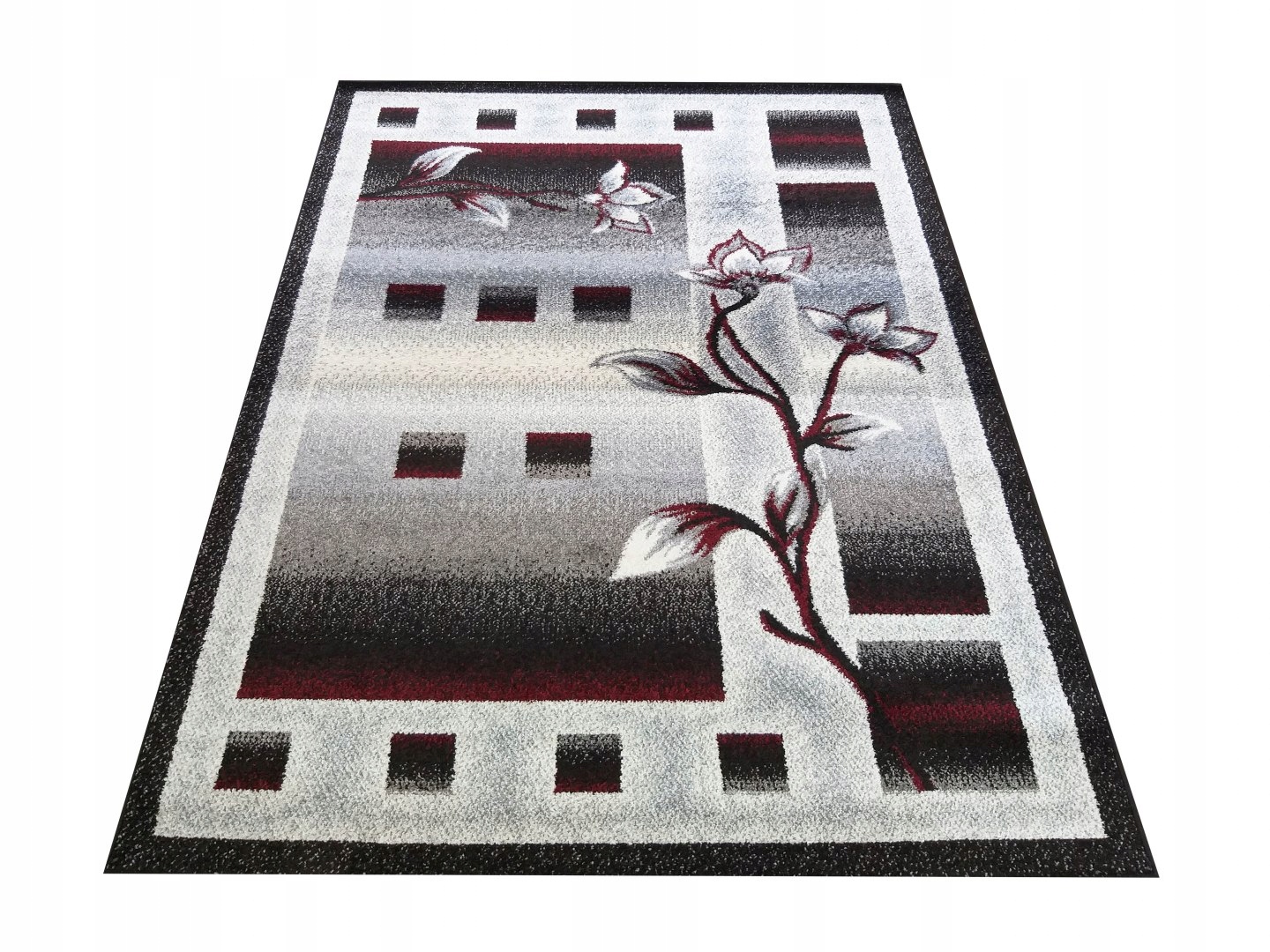 Dywan Otto 02 Szaro-Czerwony 200 x 290 cm