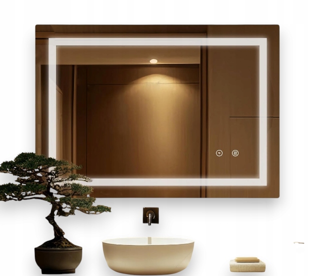 Sanitemodar kúpeľňové Led zrkadlo 80x100 cm antipara biele svetlo dotyk